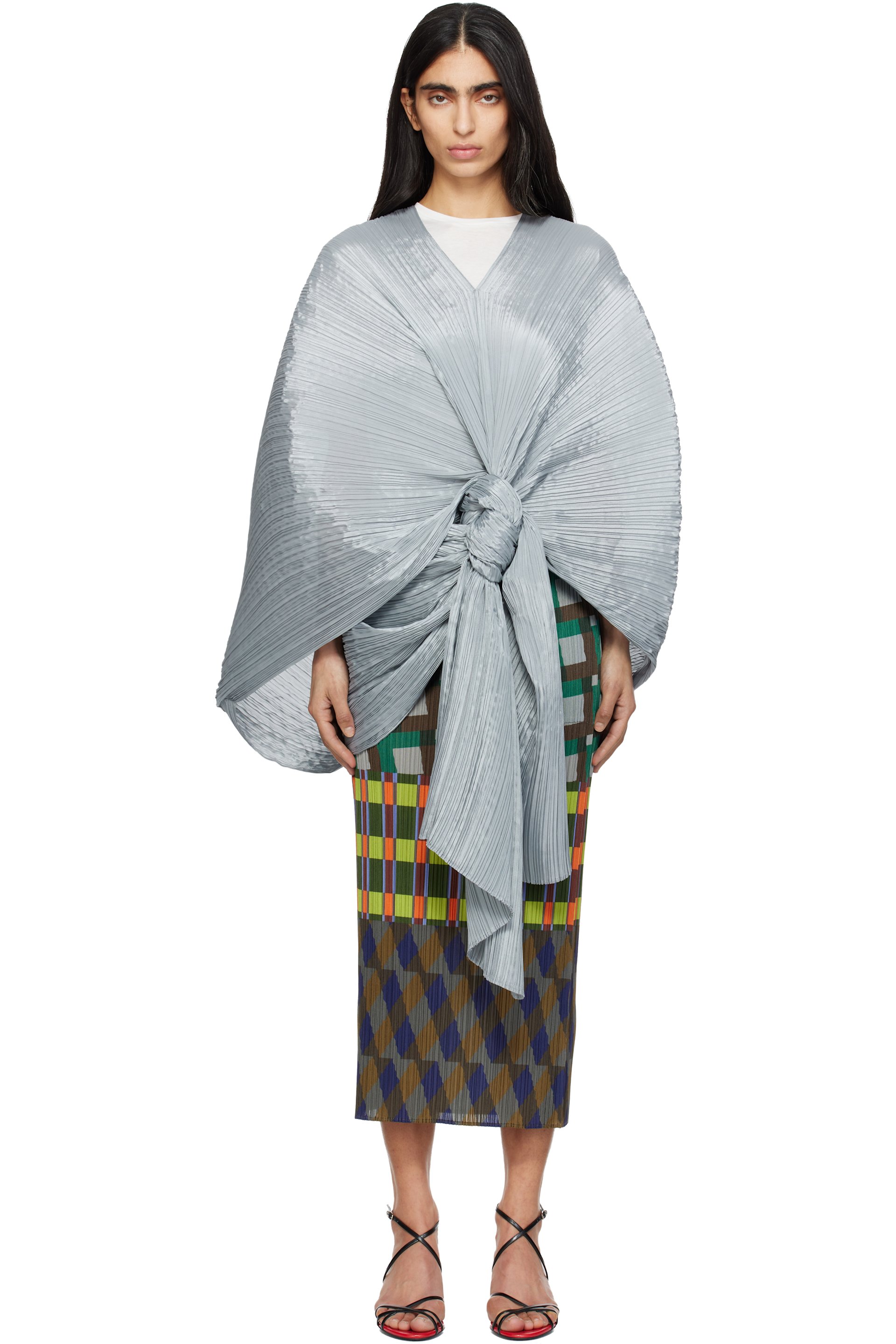 PLEATS PLEASE ISSEY MIYAKE - Écharpe Madame-T grise