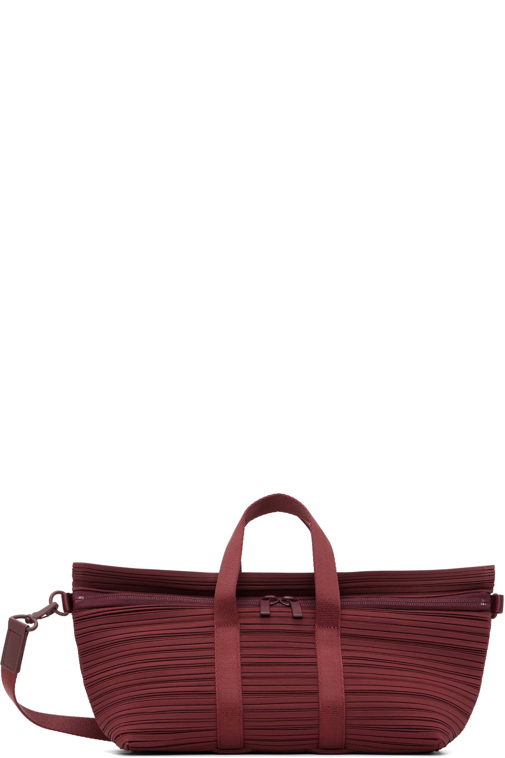 PLEATS PLEASE ISSEY MIYAKE - Sac Boston bourgogne à plis