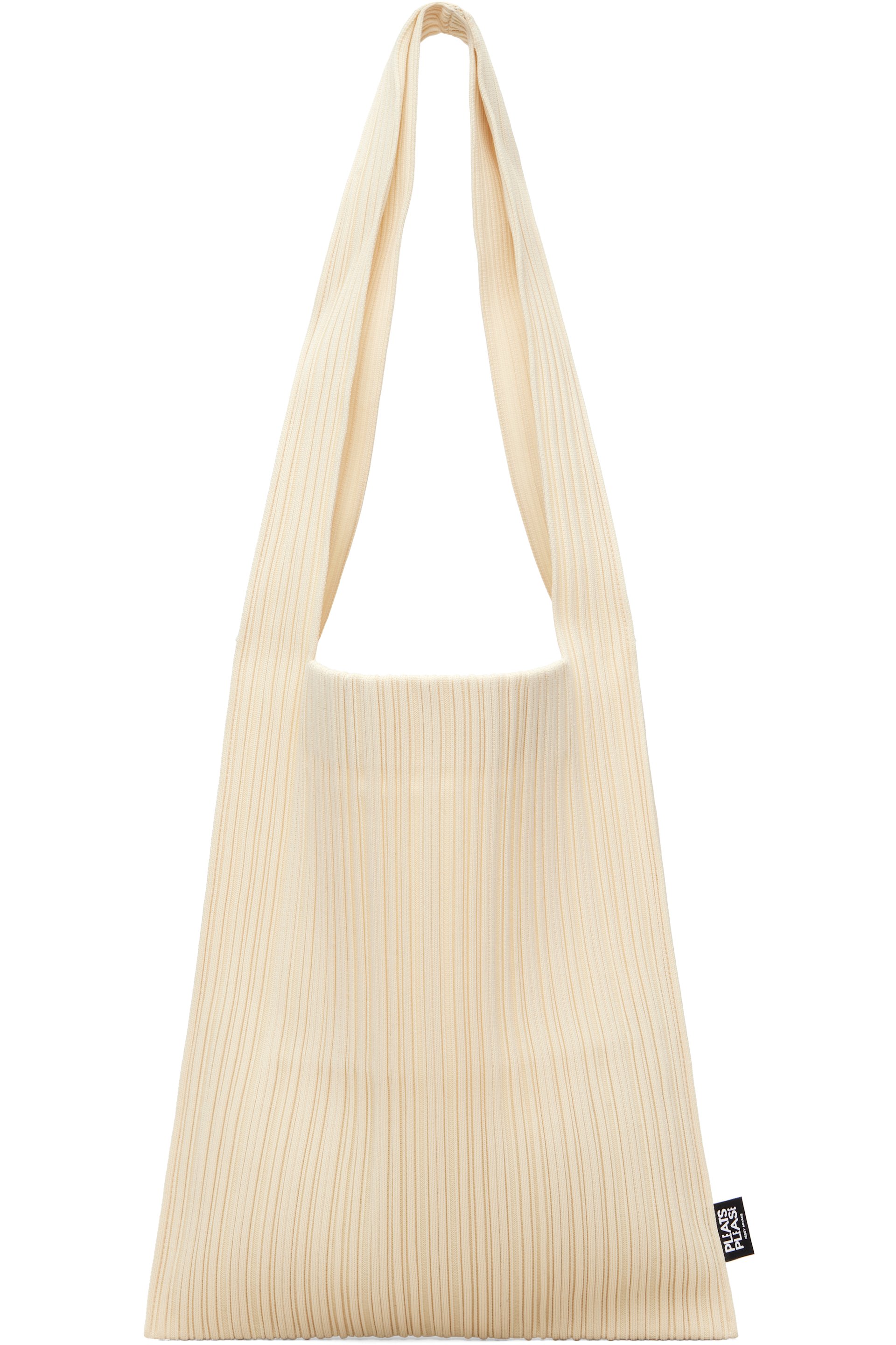 PLEATS PLEASE ISSEY MIYAKE - Cabas beige en tricot