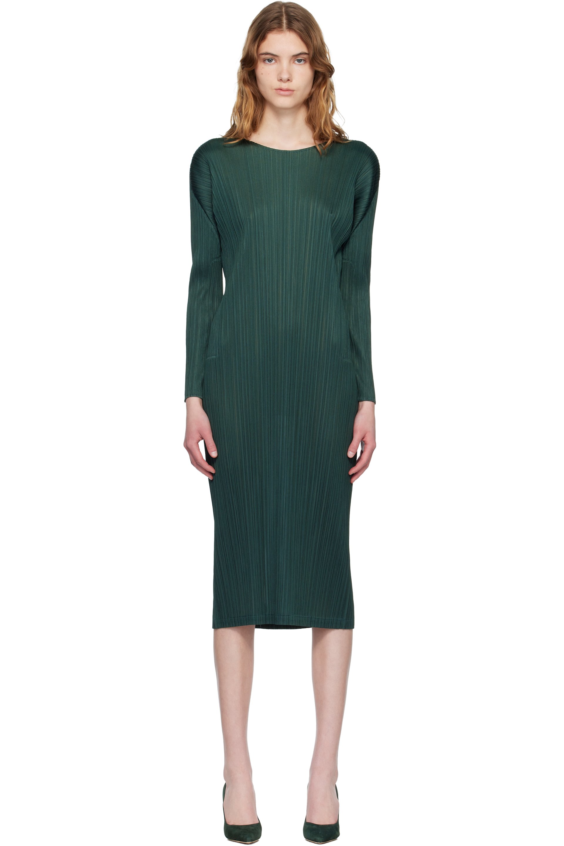 PLEATS PLEASE ISSEY MIYAKE - Robe midi Monthly Colors December verte
