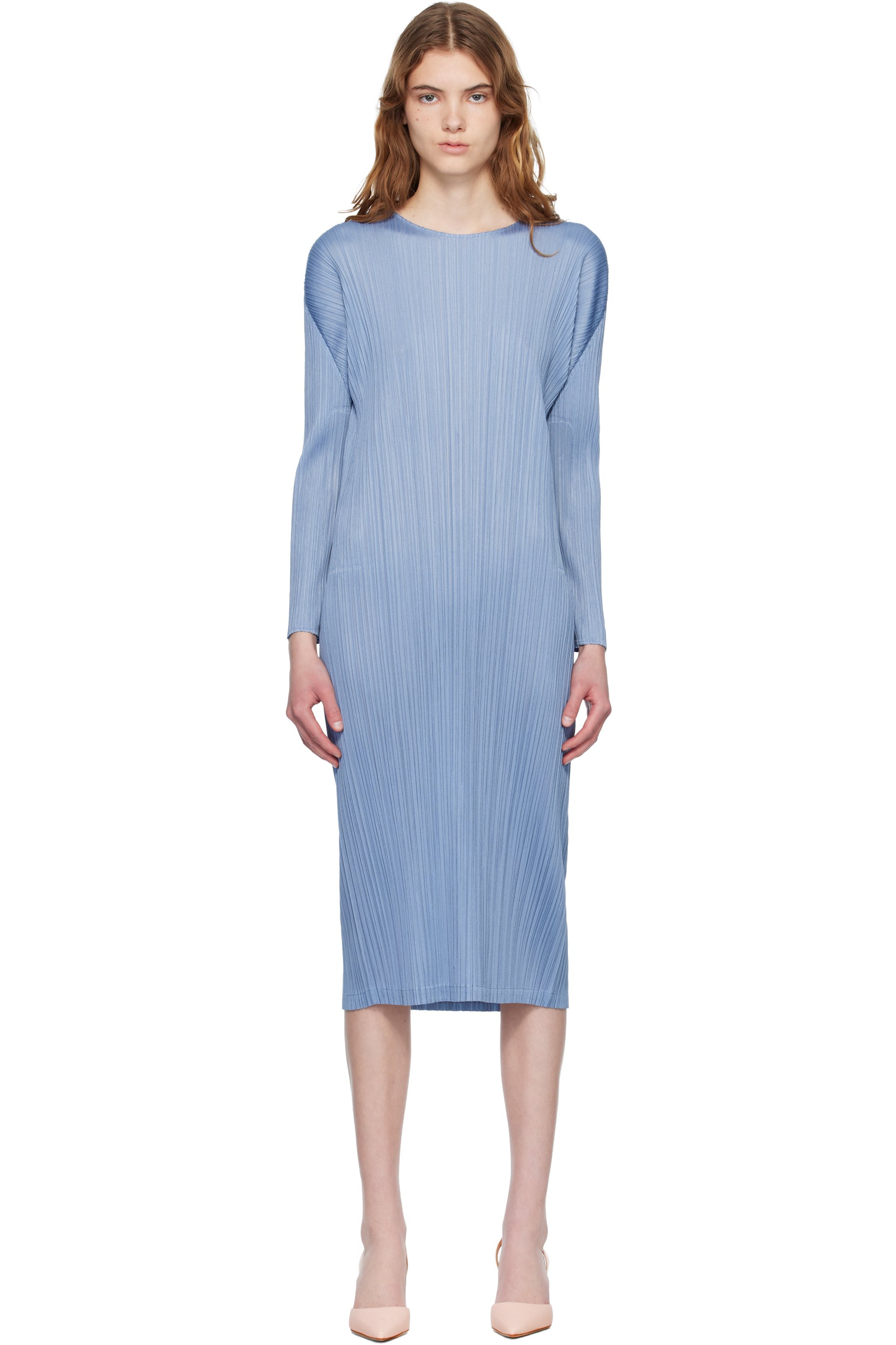 PLEATS PLEASE ISSEY MIYAKE - Robe midi Monthly Colors December bleue