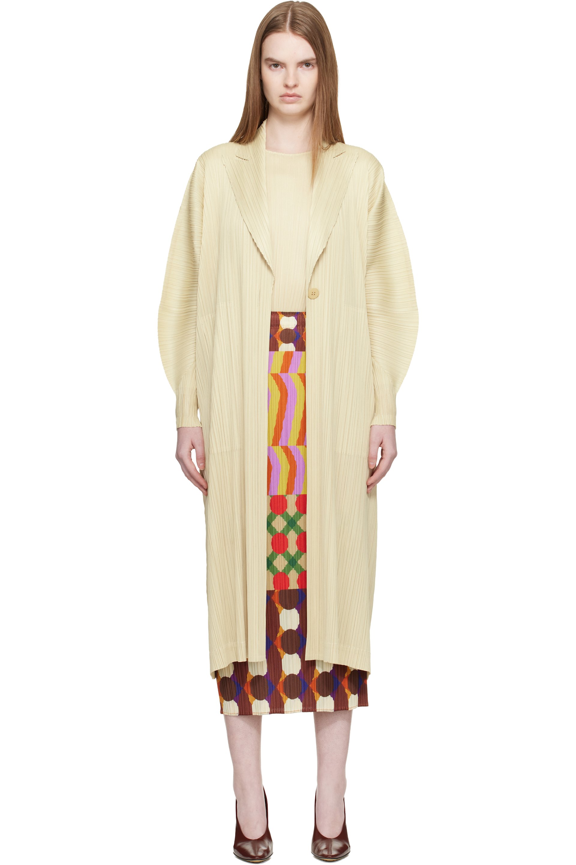 PLEATS PLEASE ISSEY MIYAKE - Beige Monthly Colors December Coat