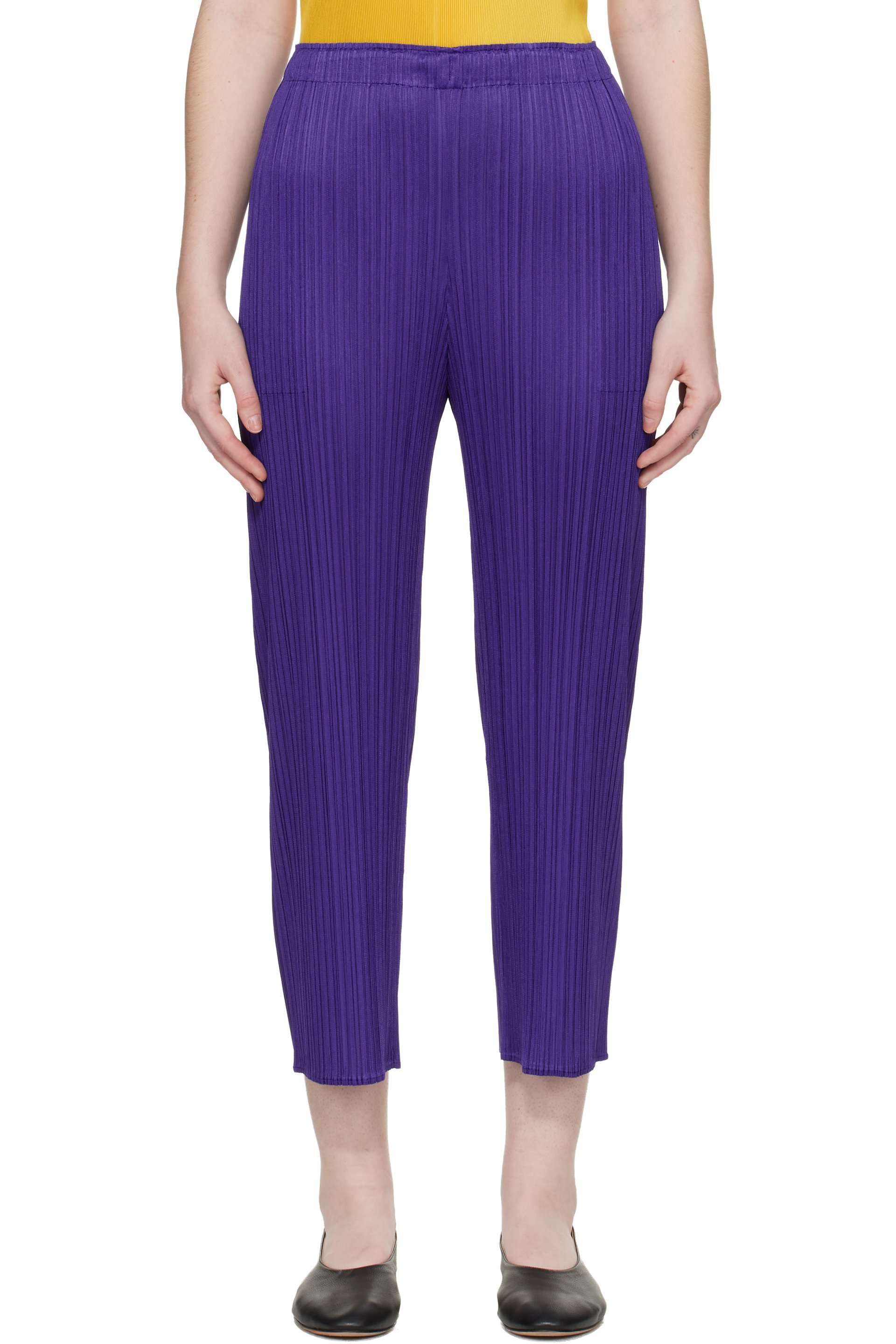 PLEATS PLEASE ISSEY MIYAKE - Pantalon Monthly Colors November mauve