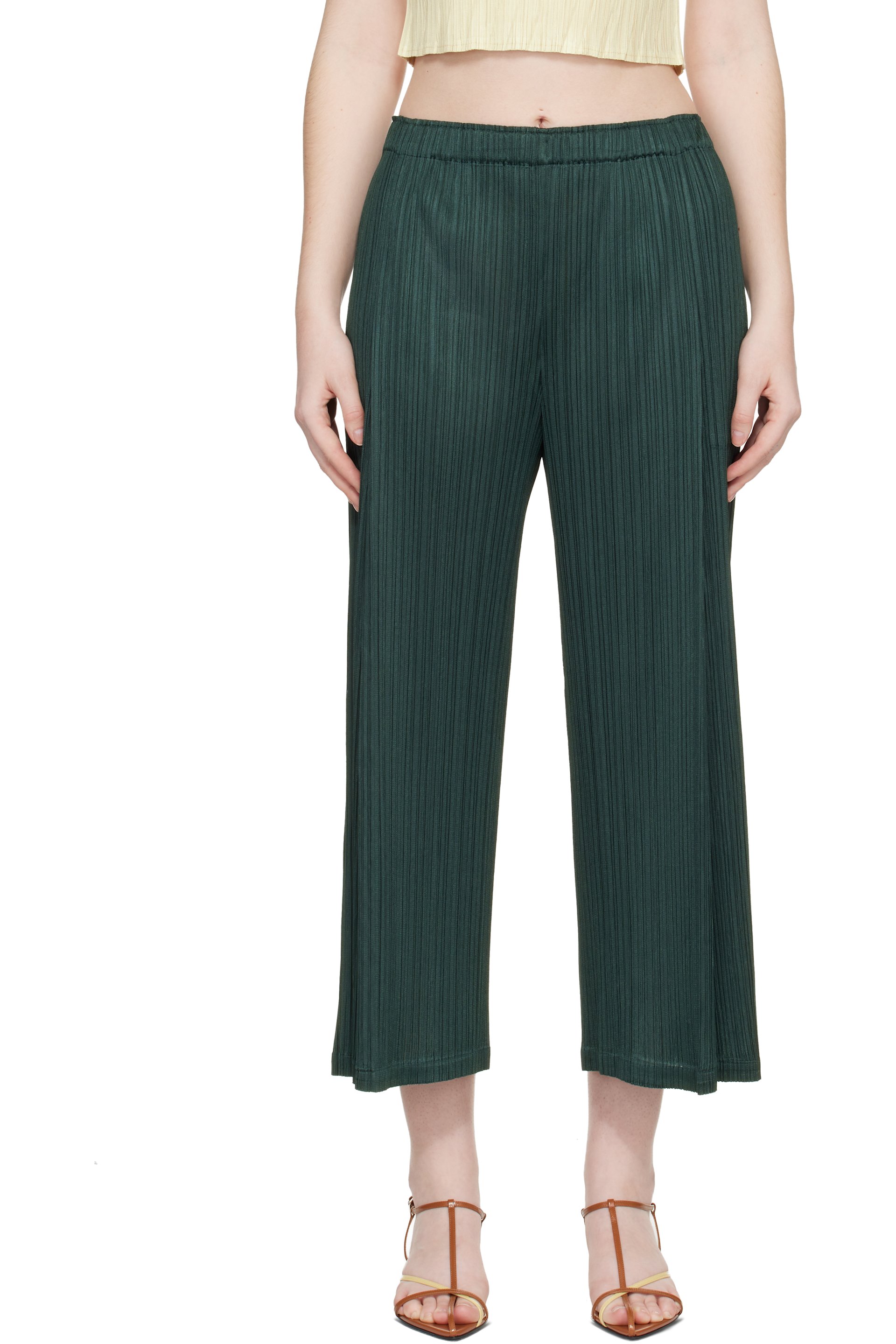 PLEATS PLEASE ISSEY MIYAKE - Pantalon Monthly Colors December vert