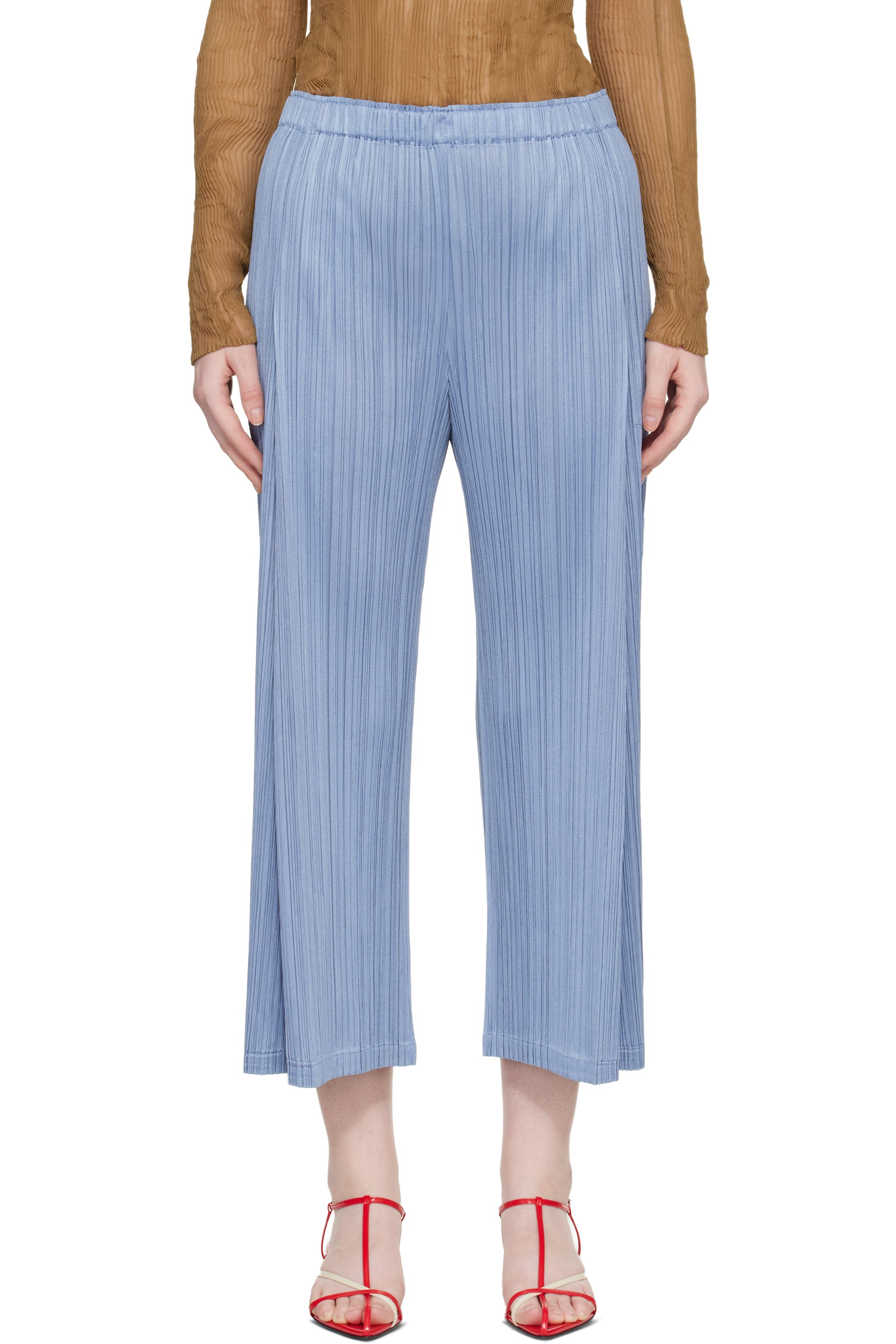 PLEATS PLEASE ISSEY MIYAKE - Pantalon Monthly Colors December bleu