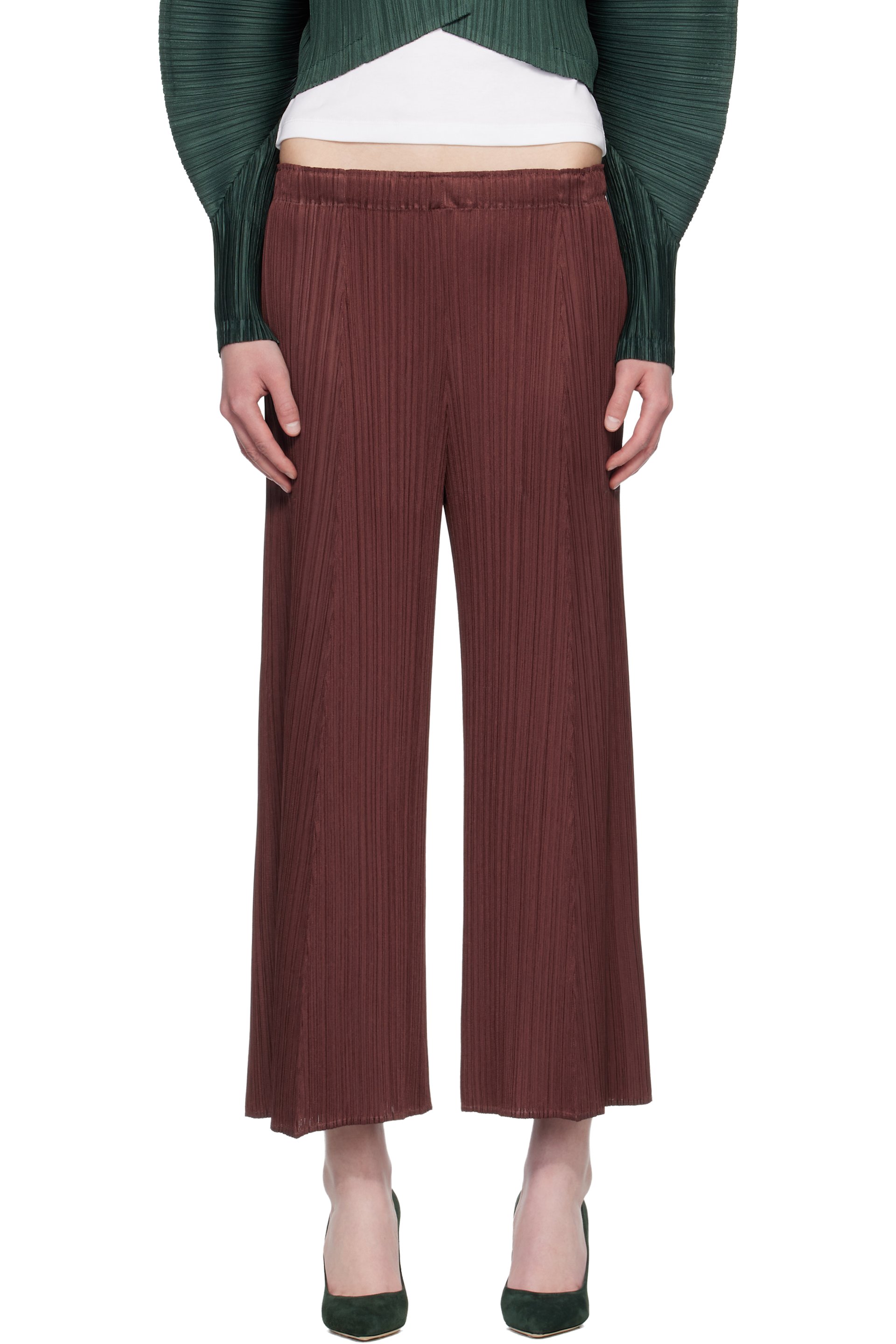 PLEATS PLEASE ISSEY MIYAKE - Pantalon Monthly Color November brun