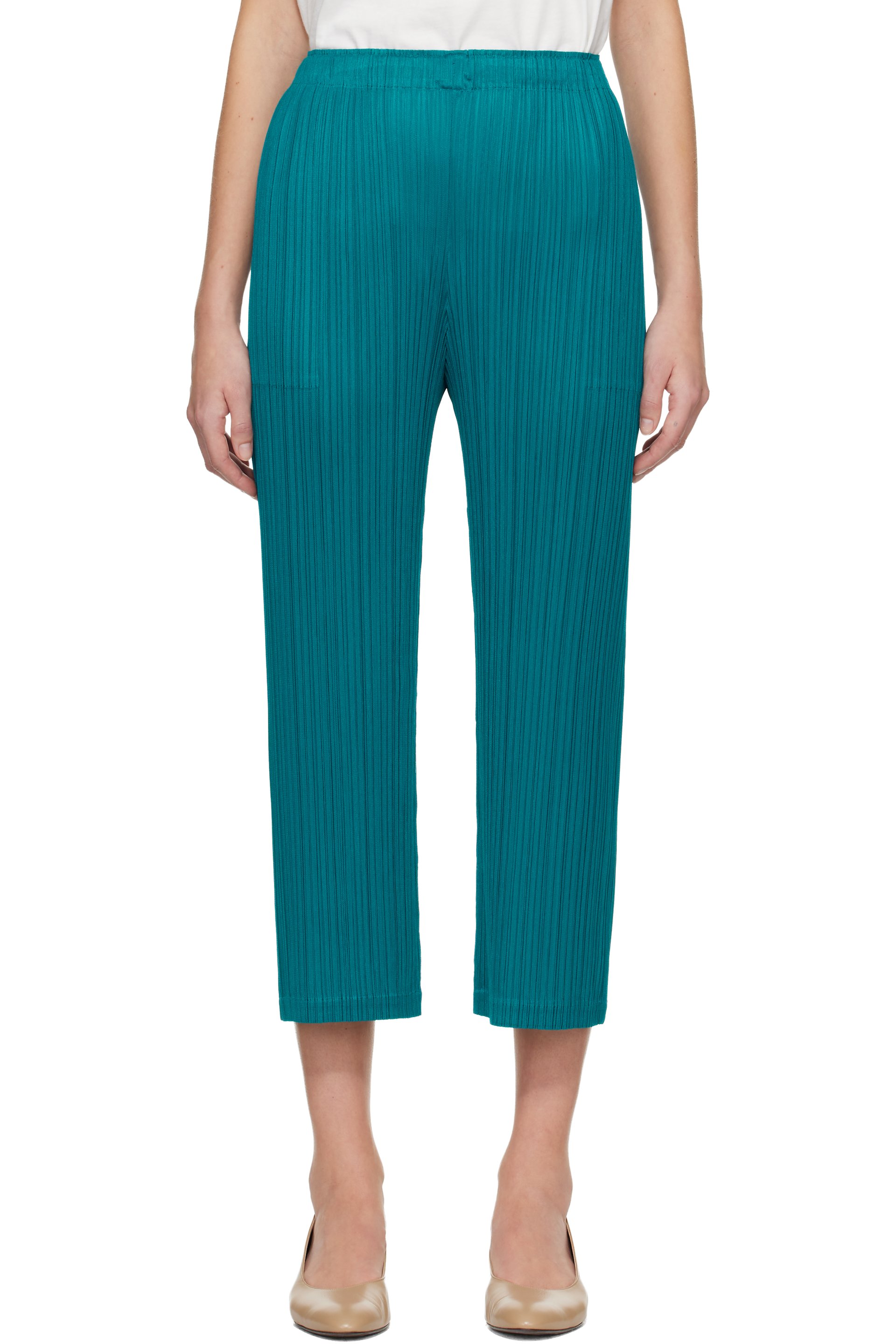 PLEATS PLEASE ISSEY MIYAKE - Pantalon Monthly Colors October bleu