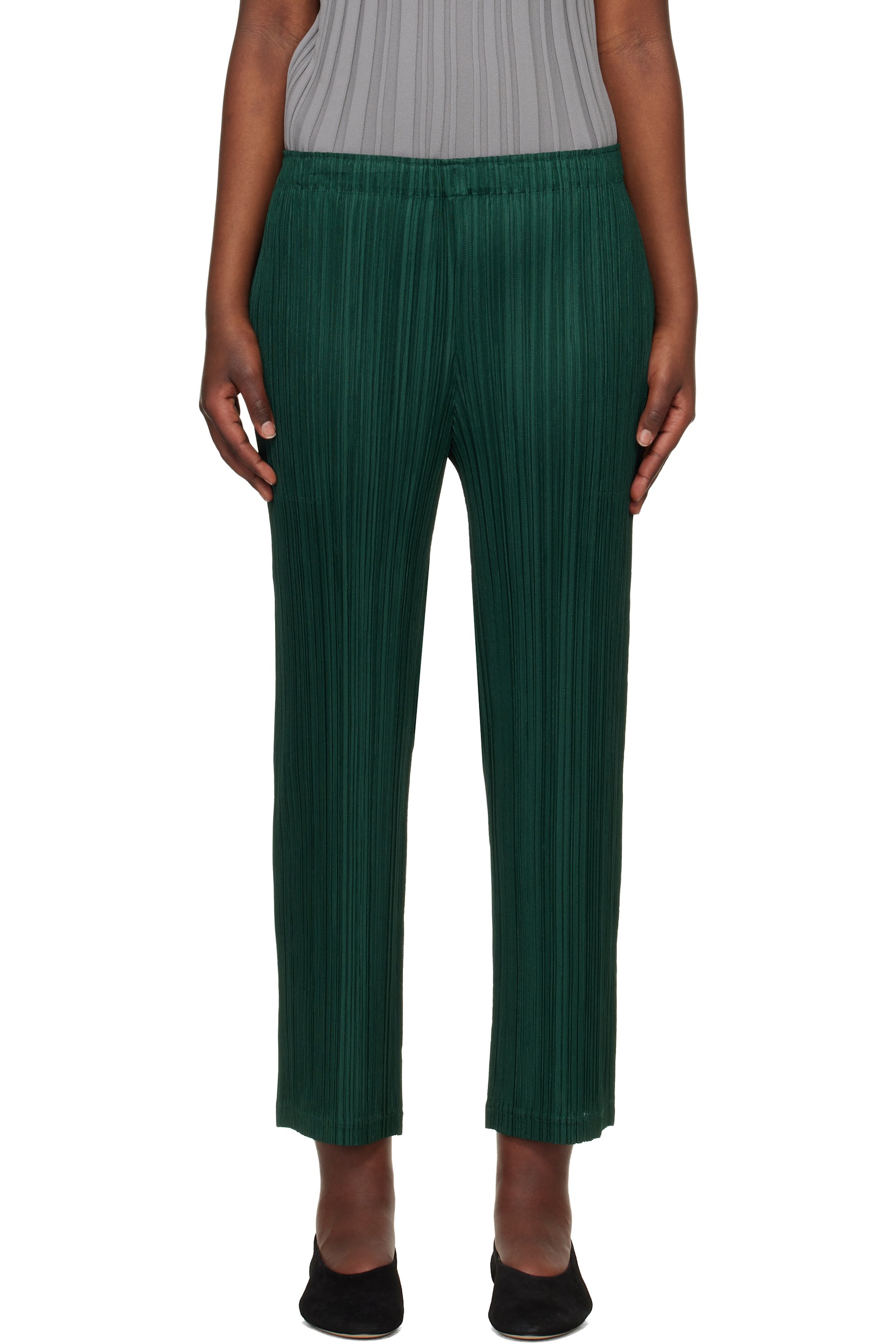 PLEATS PLEASE ISSEY MIYAKE - Pantalon Thicker 2 vert