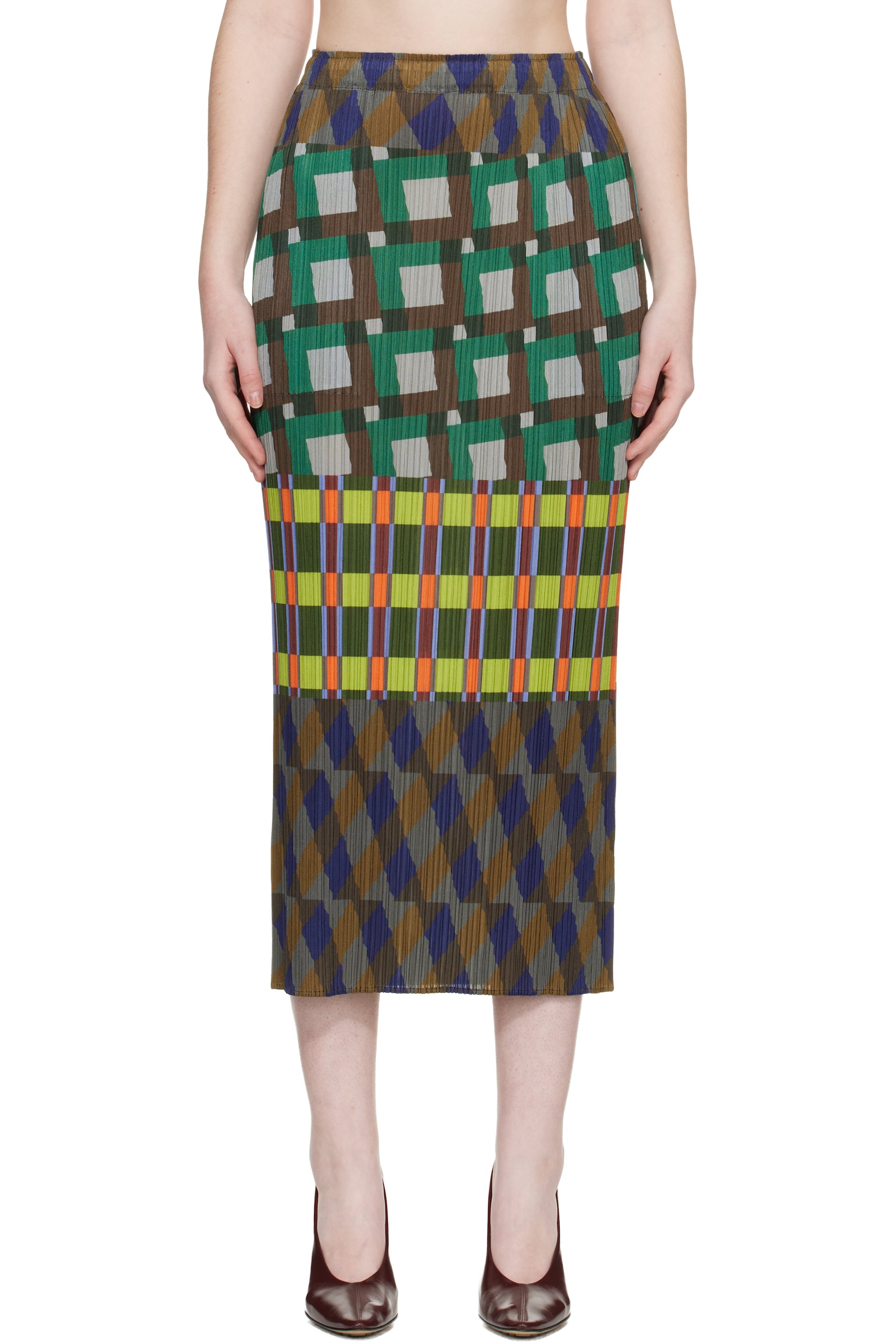 PLEATS PLEASE ISSEY MIYAKE - Jupe longue Harmony multicolore