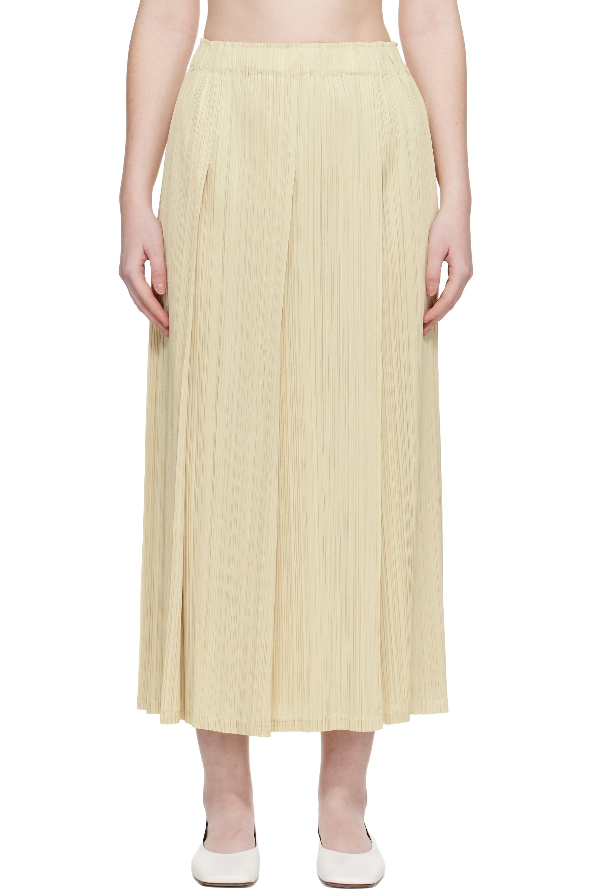 PLEATS PLEASE ISSEY MIYAKE - Jupe longue Monthly Colors beige