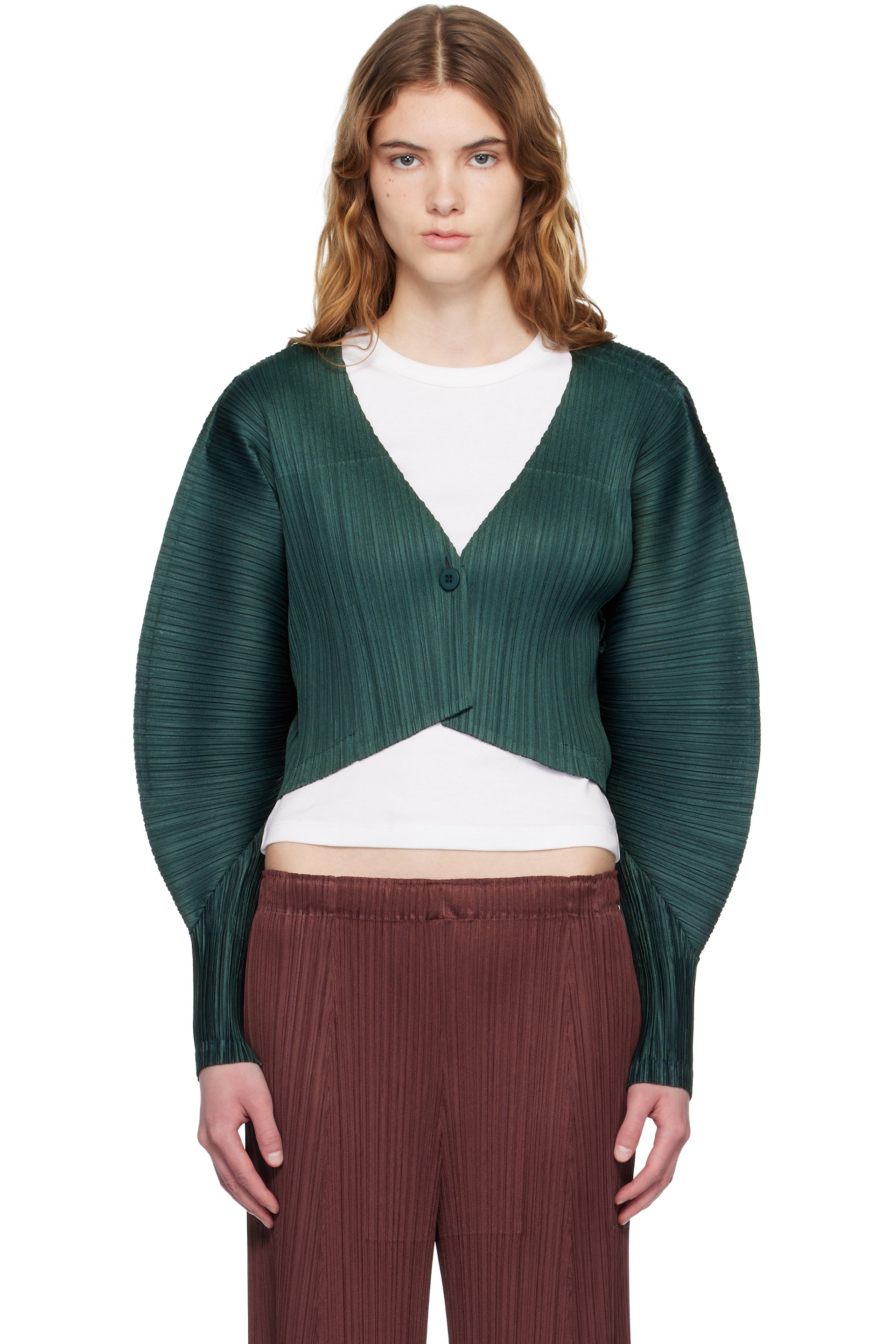 PLEATS PLEASE ISSEY MIYAKE - Cardigan Monthly Colors December vert