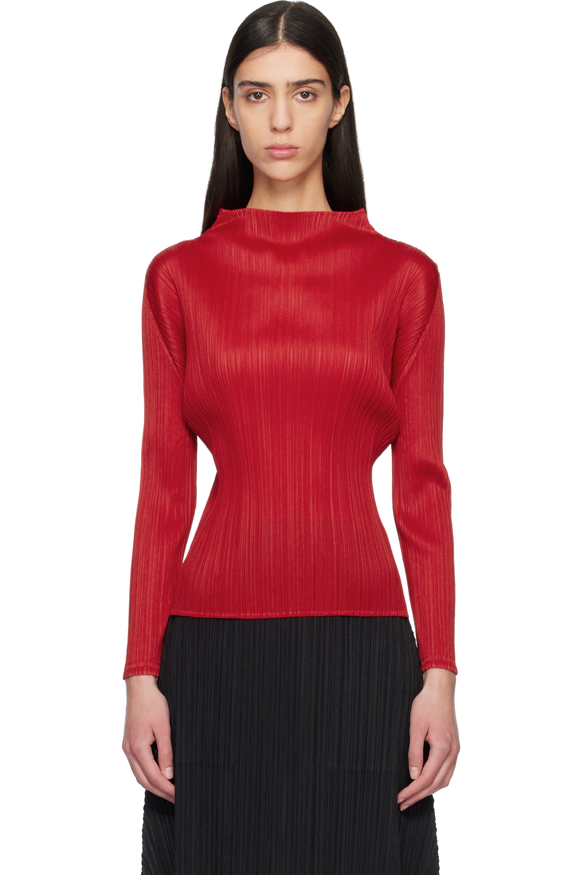 PLEATS PLEASE ISSEY MIYAKE - Red Monthly Colors November Top
