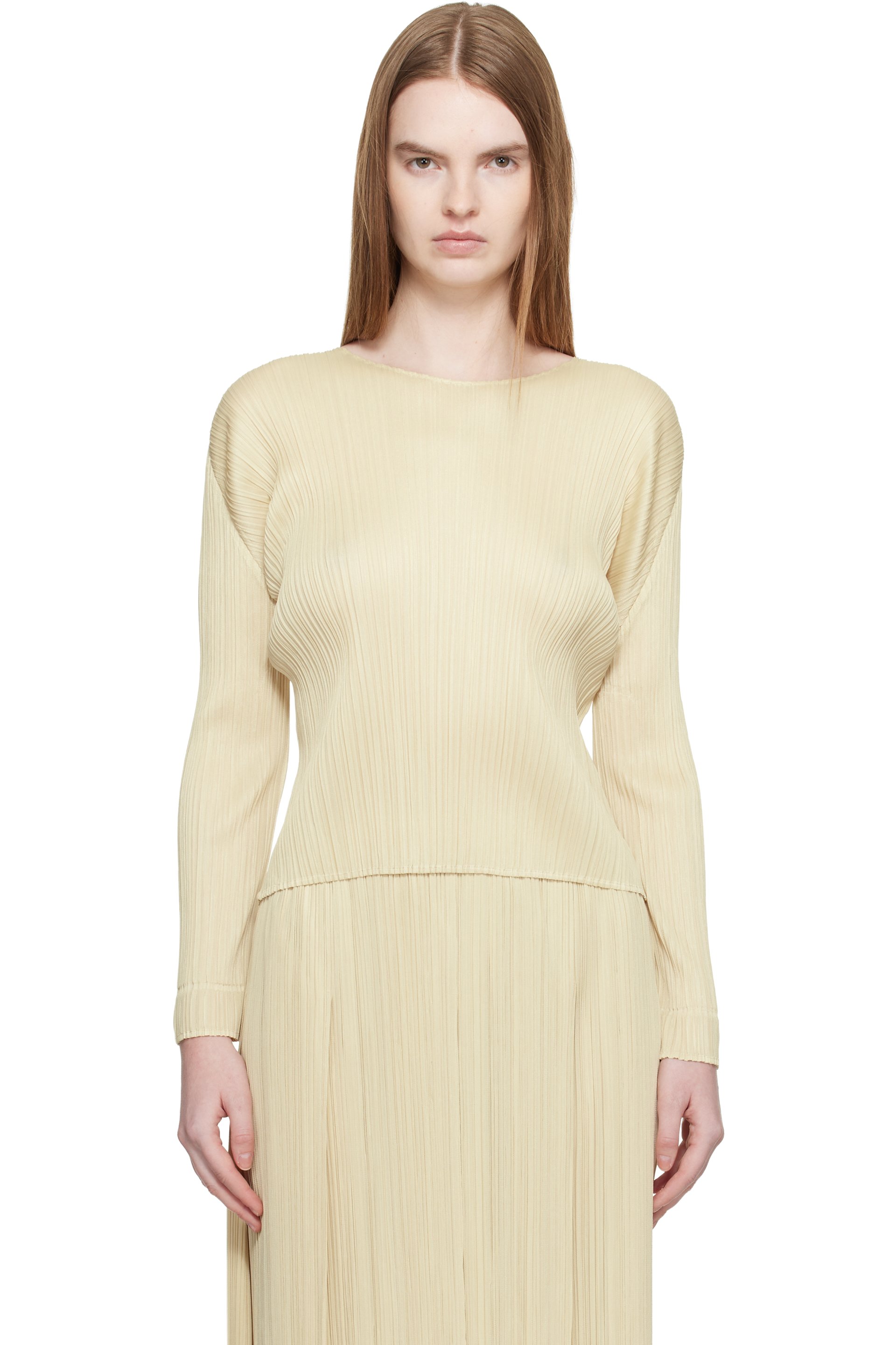 PLEATS PLEASE ISSEY MIYAKE - Beige Monthly Colors December Blouse