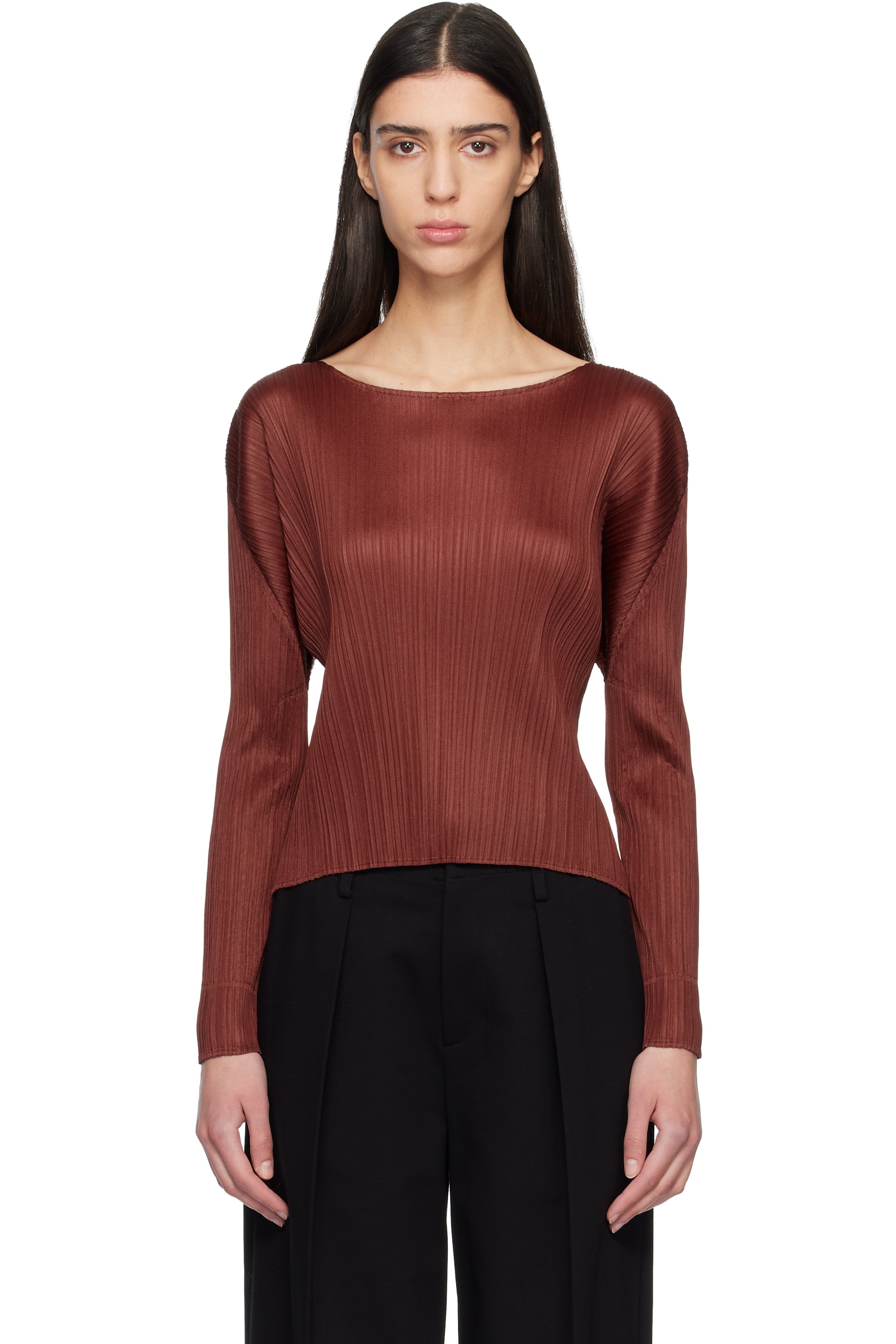 PLEATS PLEASE ISSEY MIYAKE - Haut Monthly Colors October bourgogne