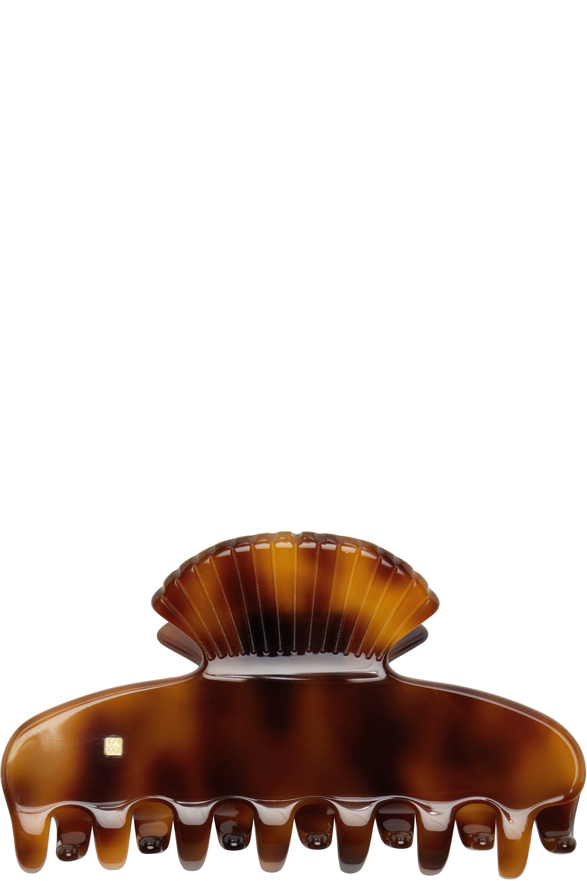Sophie Buhai - Petite pince à cheveux brune à ornements en forme de coquillage