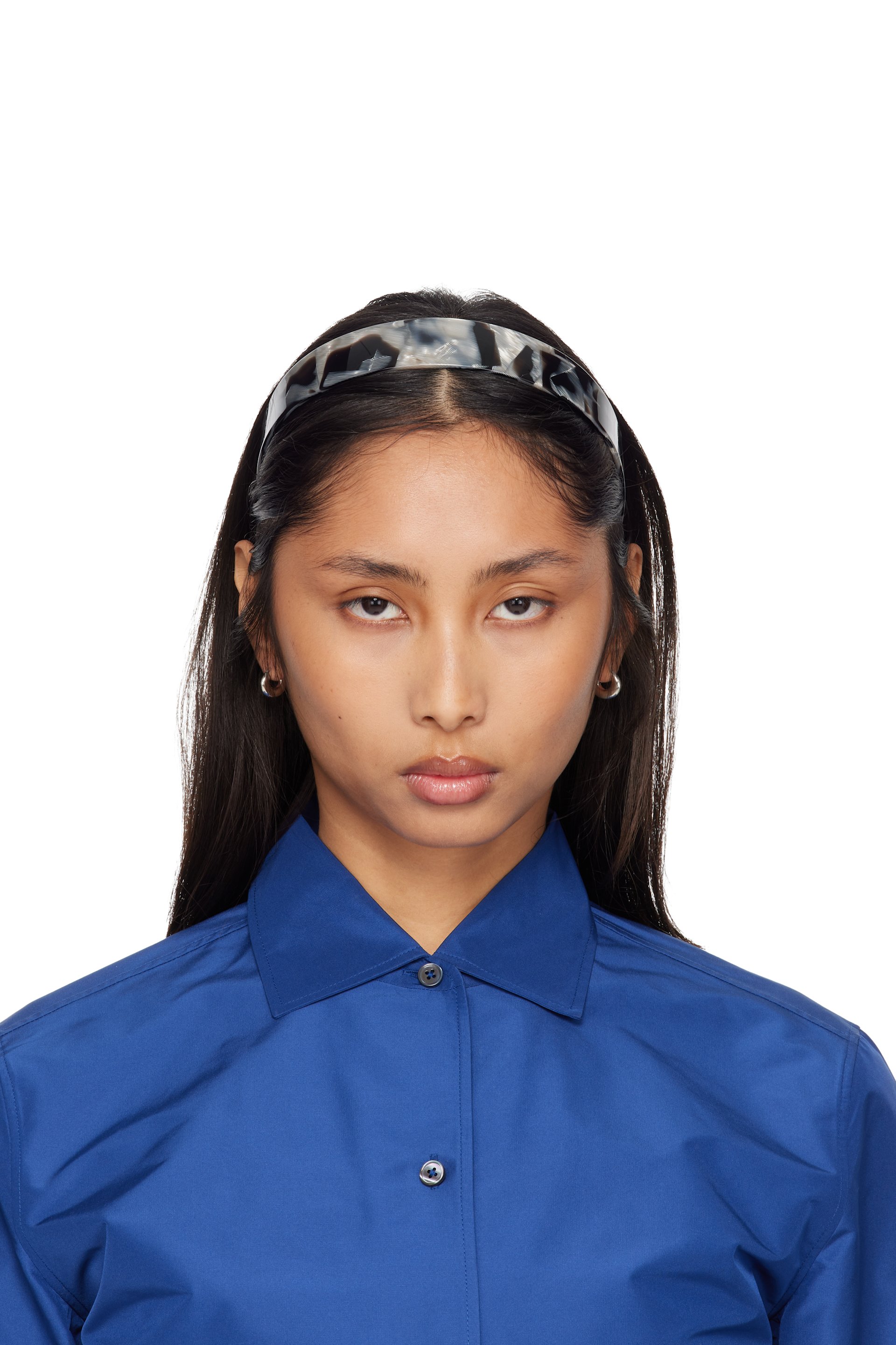 SOPHIE BUHAI ネイビー サテン ヘアシュシュ ウィメンズ用 Sophie Buhai ヘアバンド & ヘアアクセサリー | SSENSE 日本