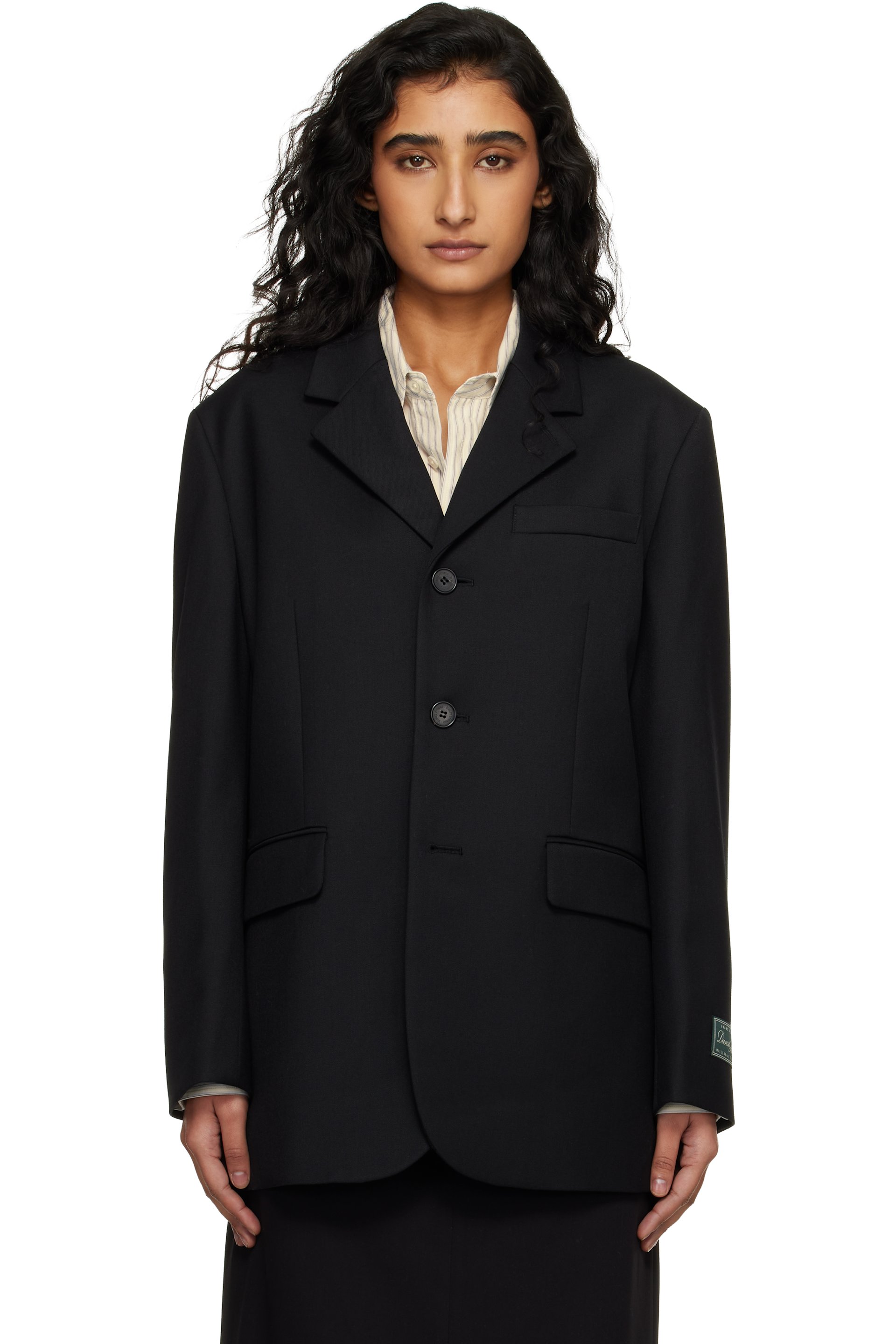 Dunst - Black 3 Button Wool Blazer