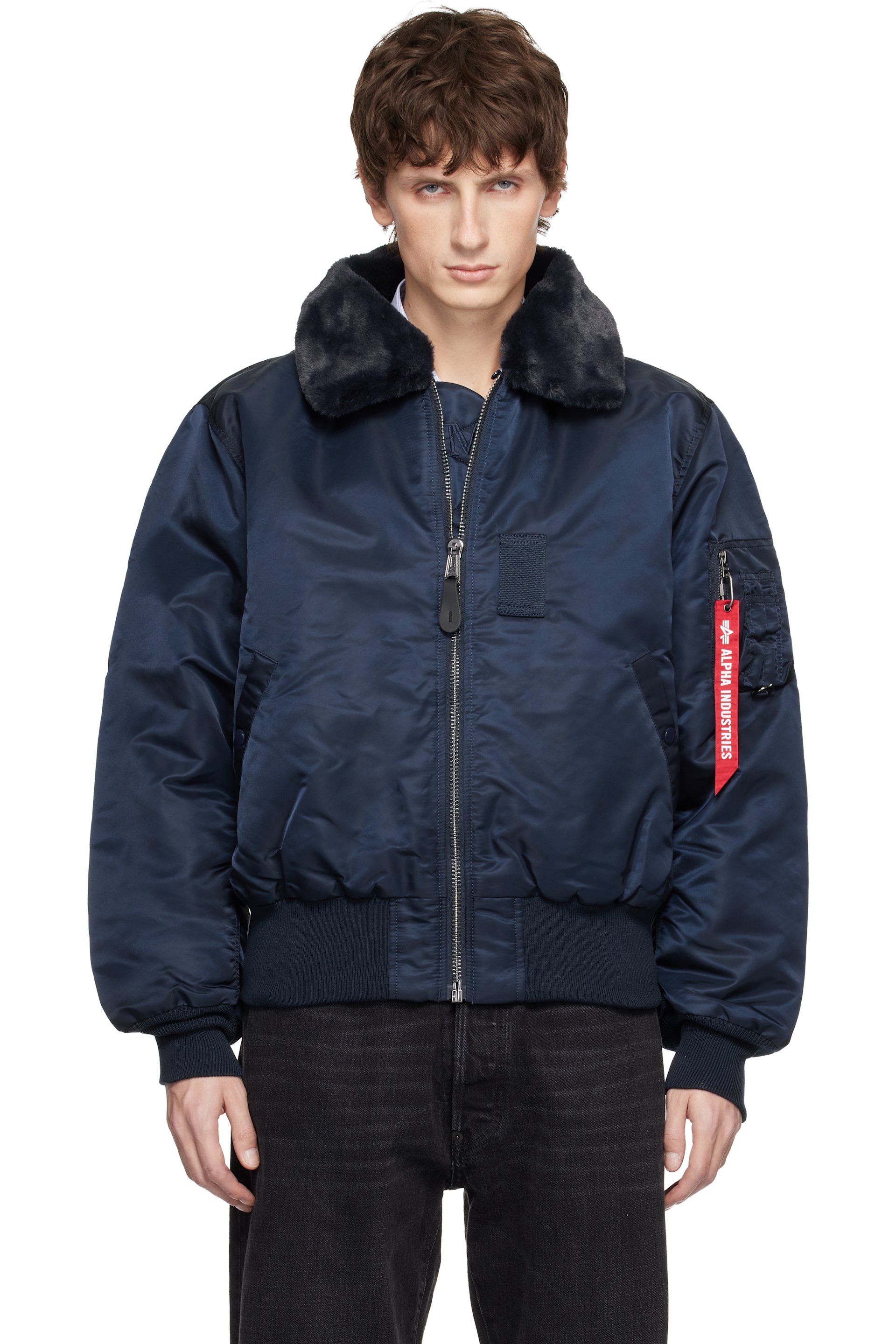 MASTERMIND WORLD - Blouson aviateur réversible B-15 bleu marine édition Alpha Industries