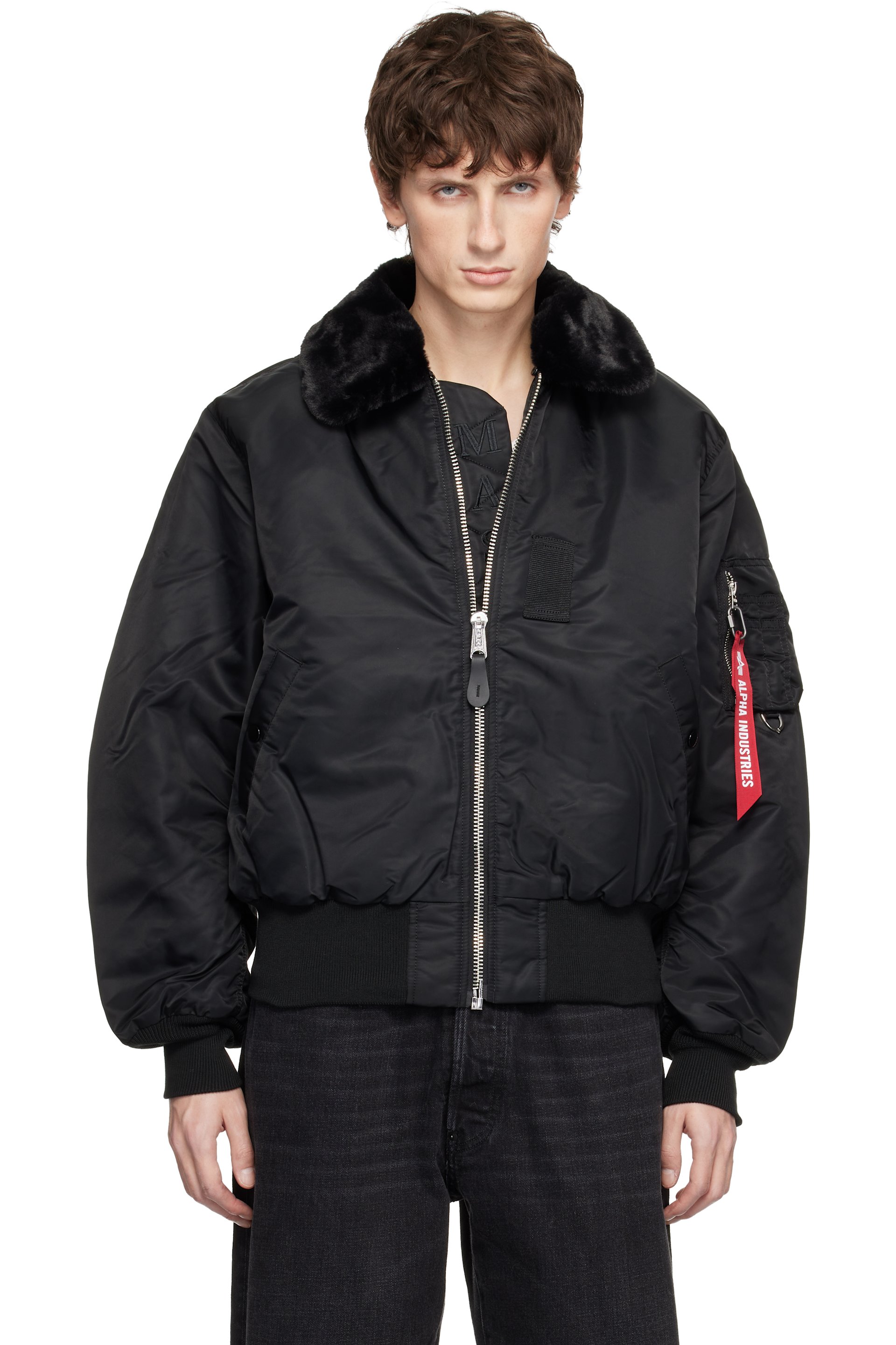 MASTERMIND WORLD - Blouson aviateur réversible B-15 noir édition Alpha Industries