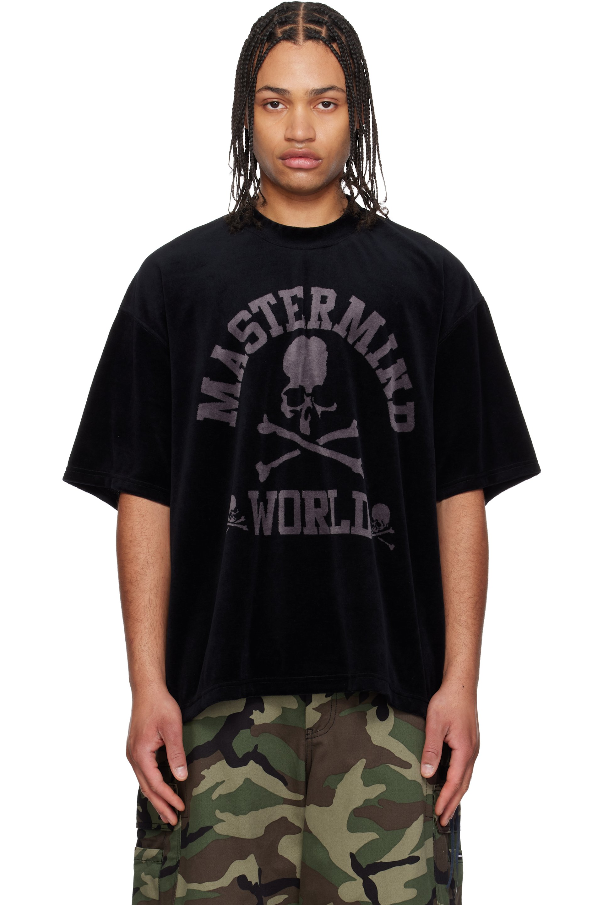 MASTERMIND WORLD - Black Velour T-shirt