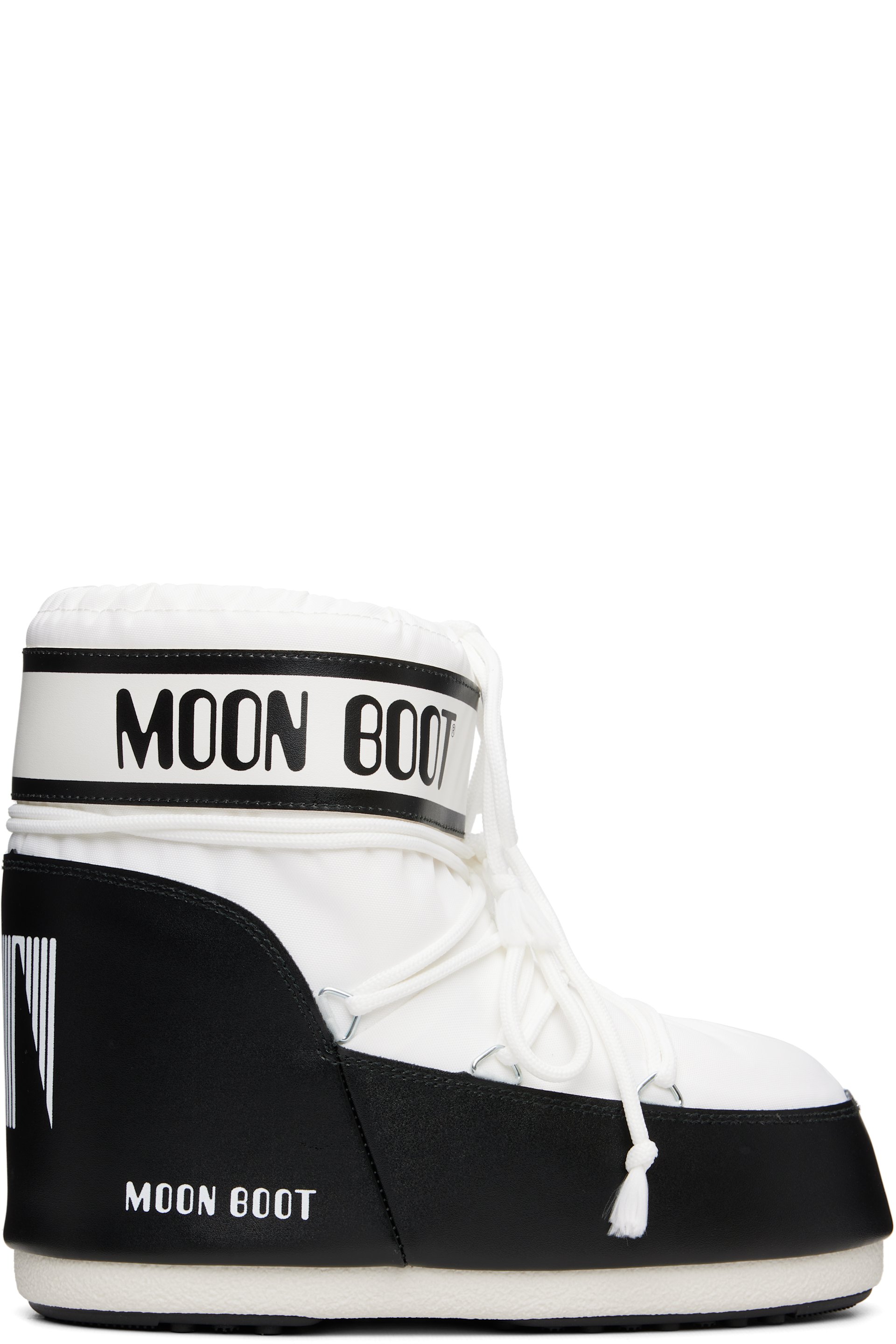 Moon Boot - 白色 & 黑色 Icon Low Nylon 踝靴