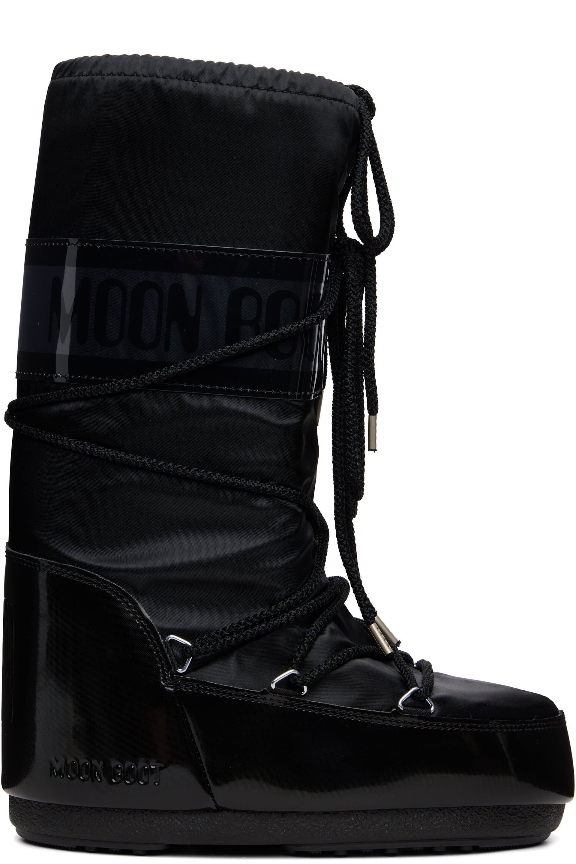 Moon Boot - Black Icon Glance Satin Boots