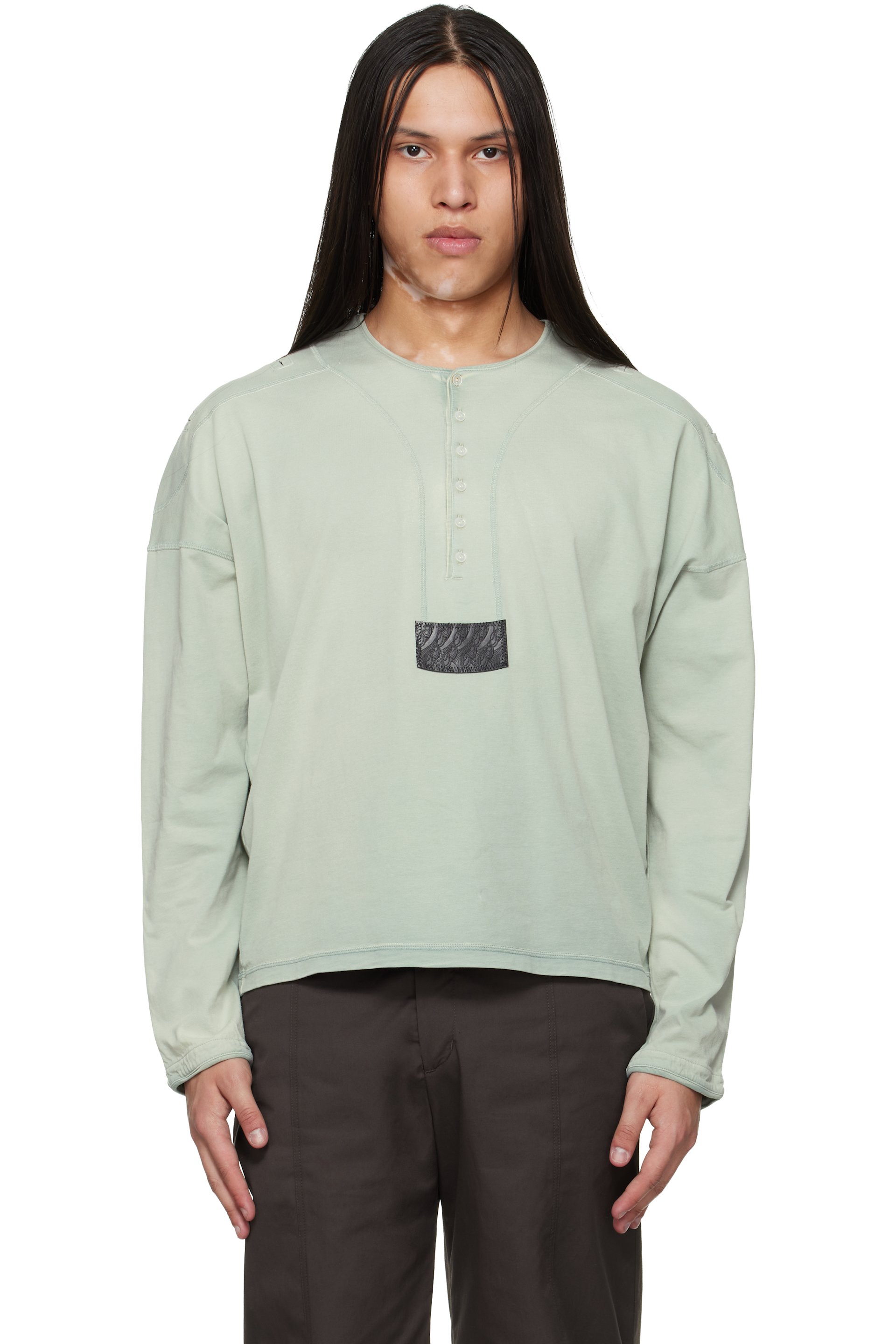 Kiko Kostadinov: Green Sargo Long Sleeve Henley | SSENSE