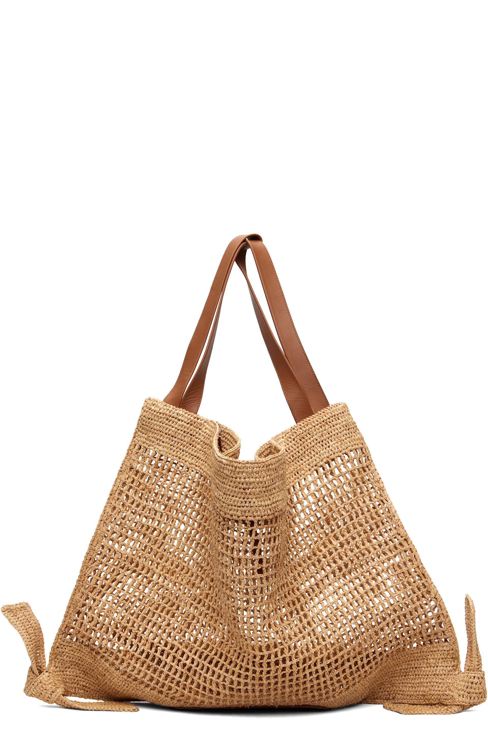 HEREU - Cabas Cador beige en raphia tissé