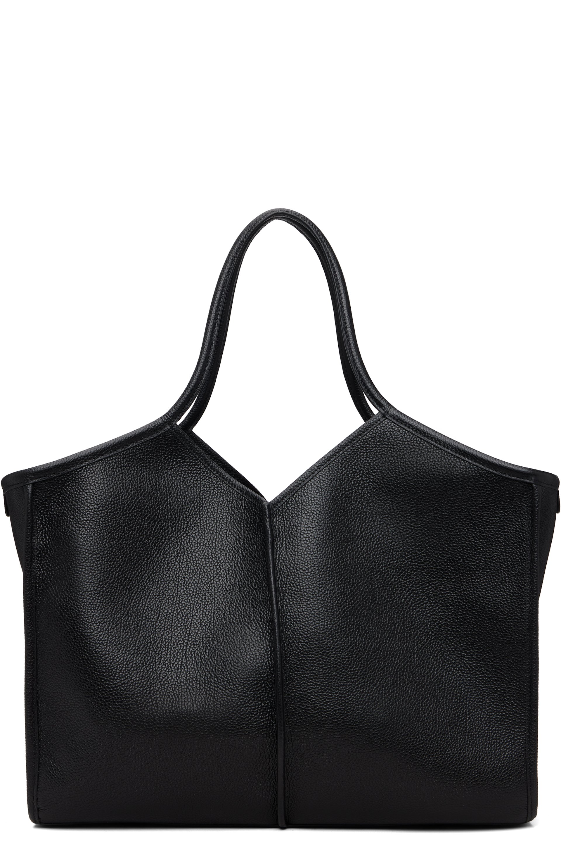 HEREU - Black Calella Squared Medium Grainy Tote
