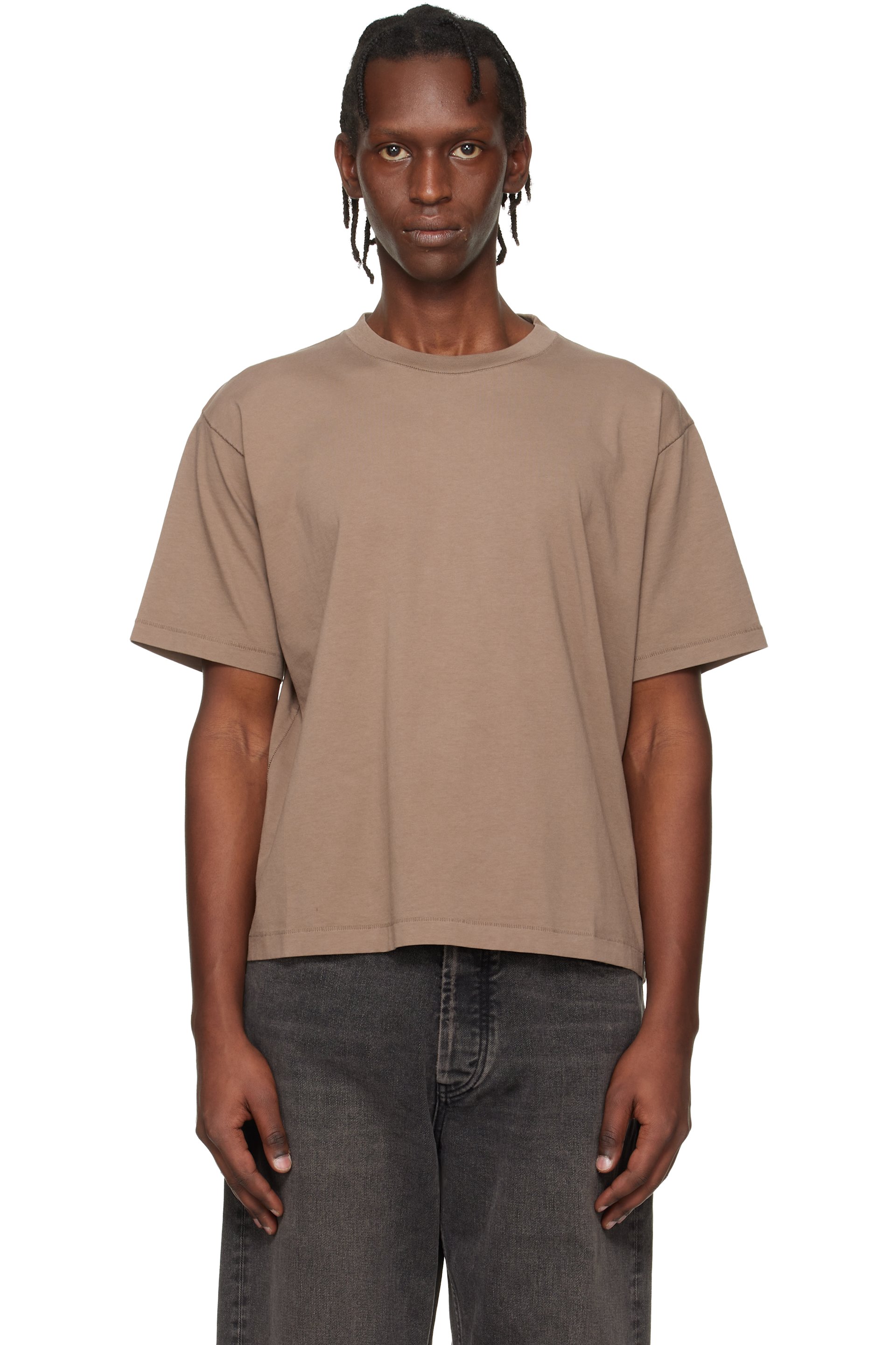 HOPE - T-shirt droit brun