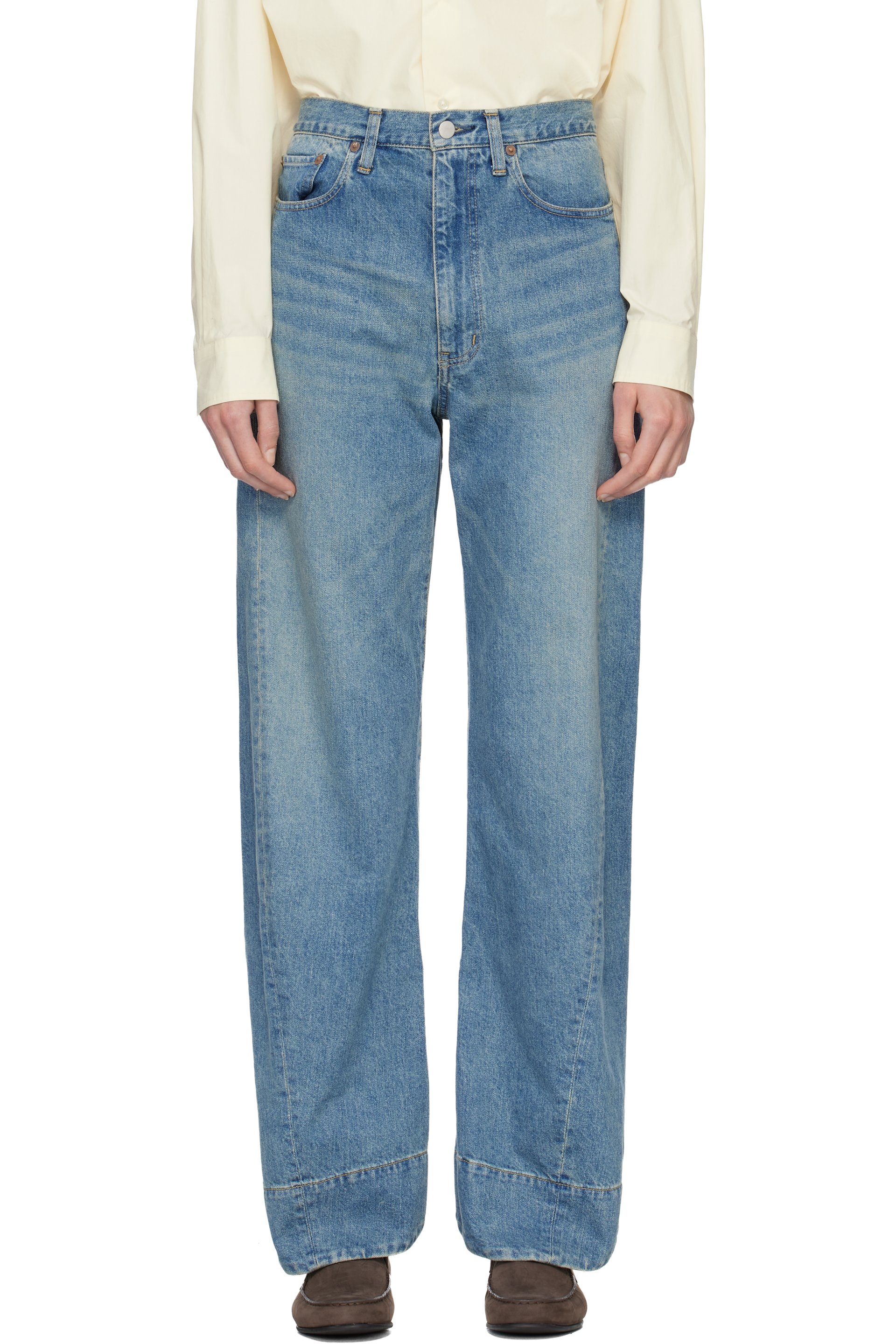 ssstein - Blue Twist Cut Jeans