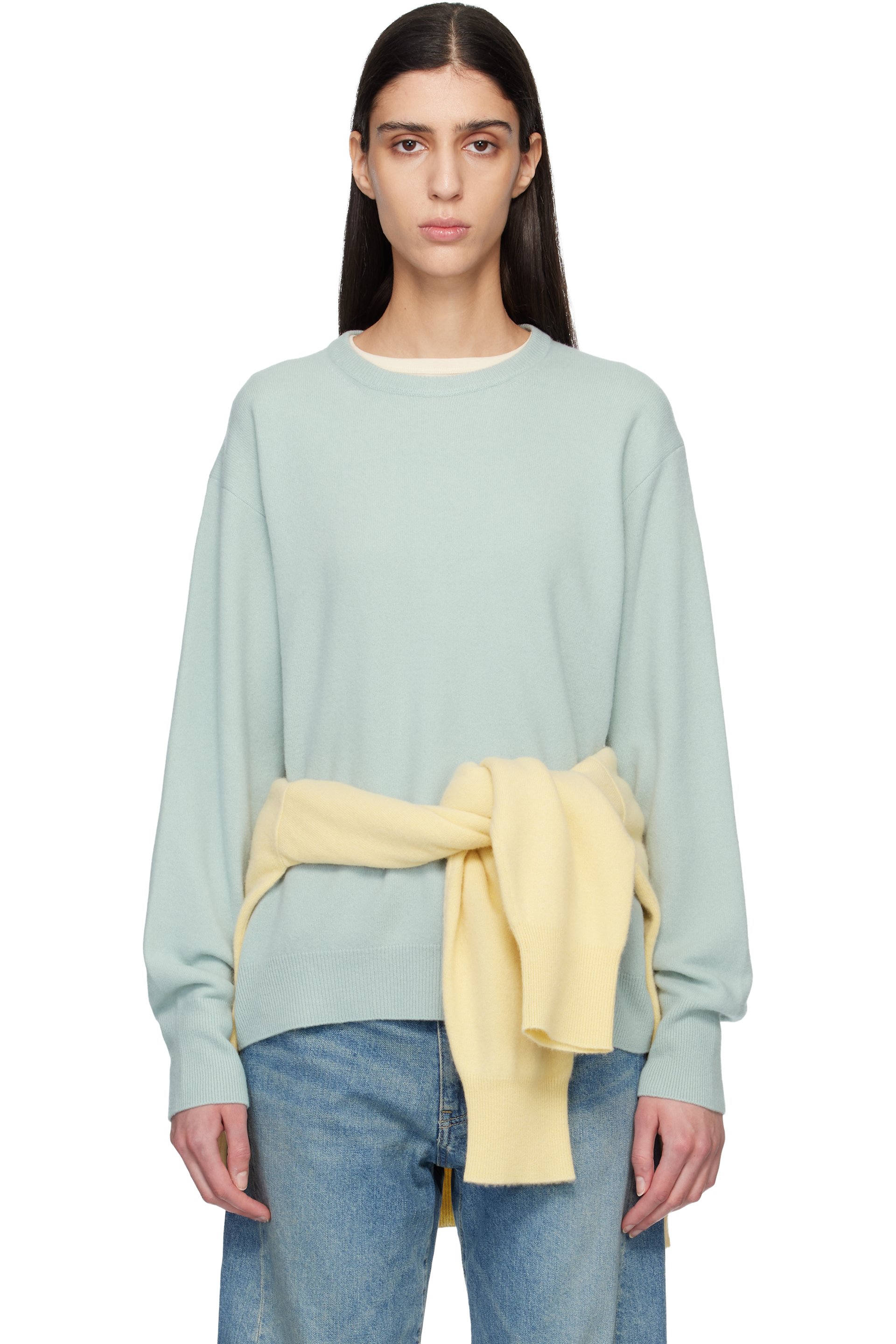 ssstein - Blue Extra Fine Wool Knit Sweater