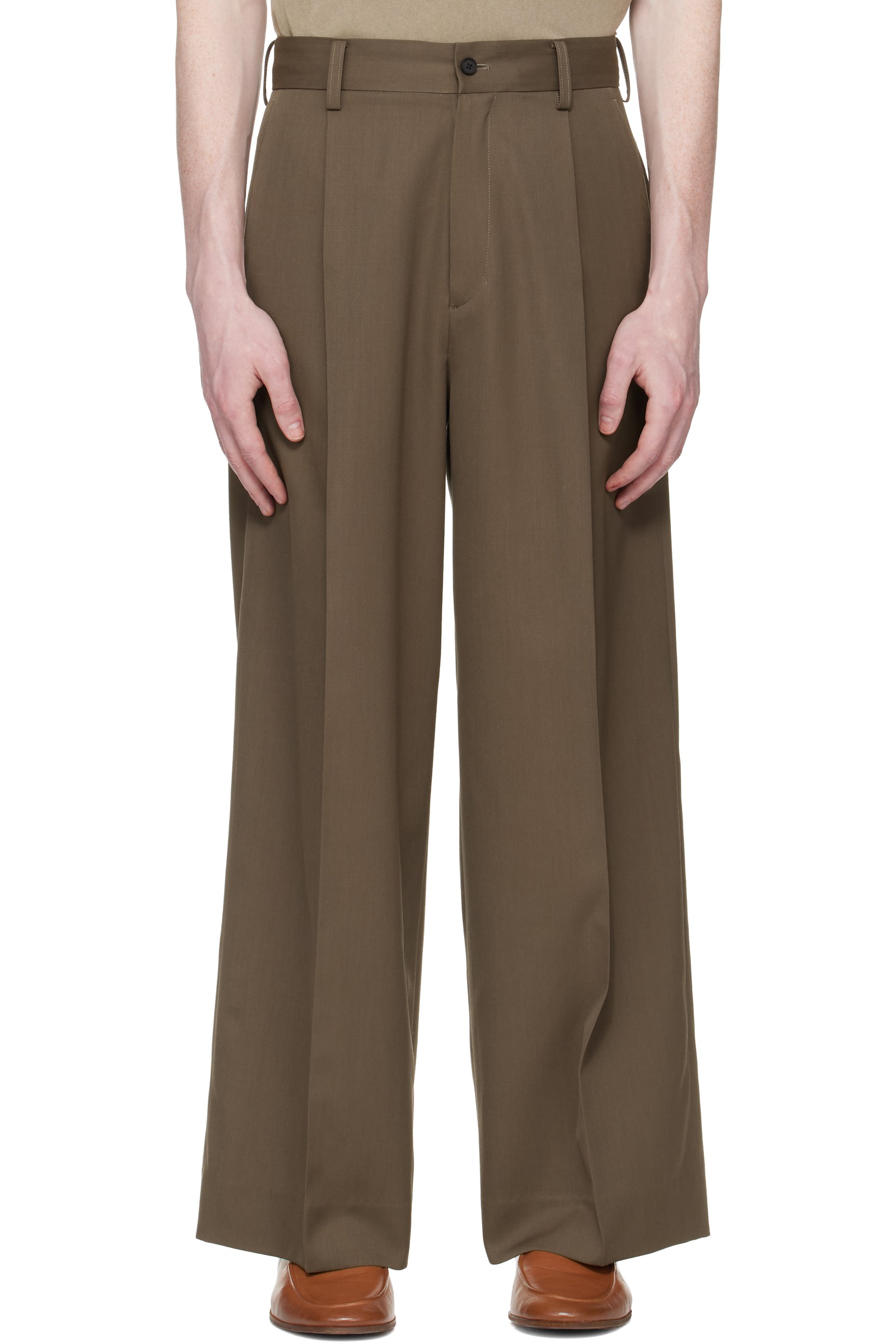 ssstein - Taupe Extra Wide Trousers