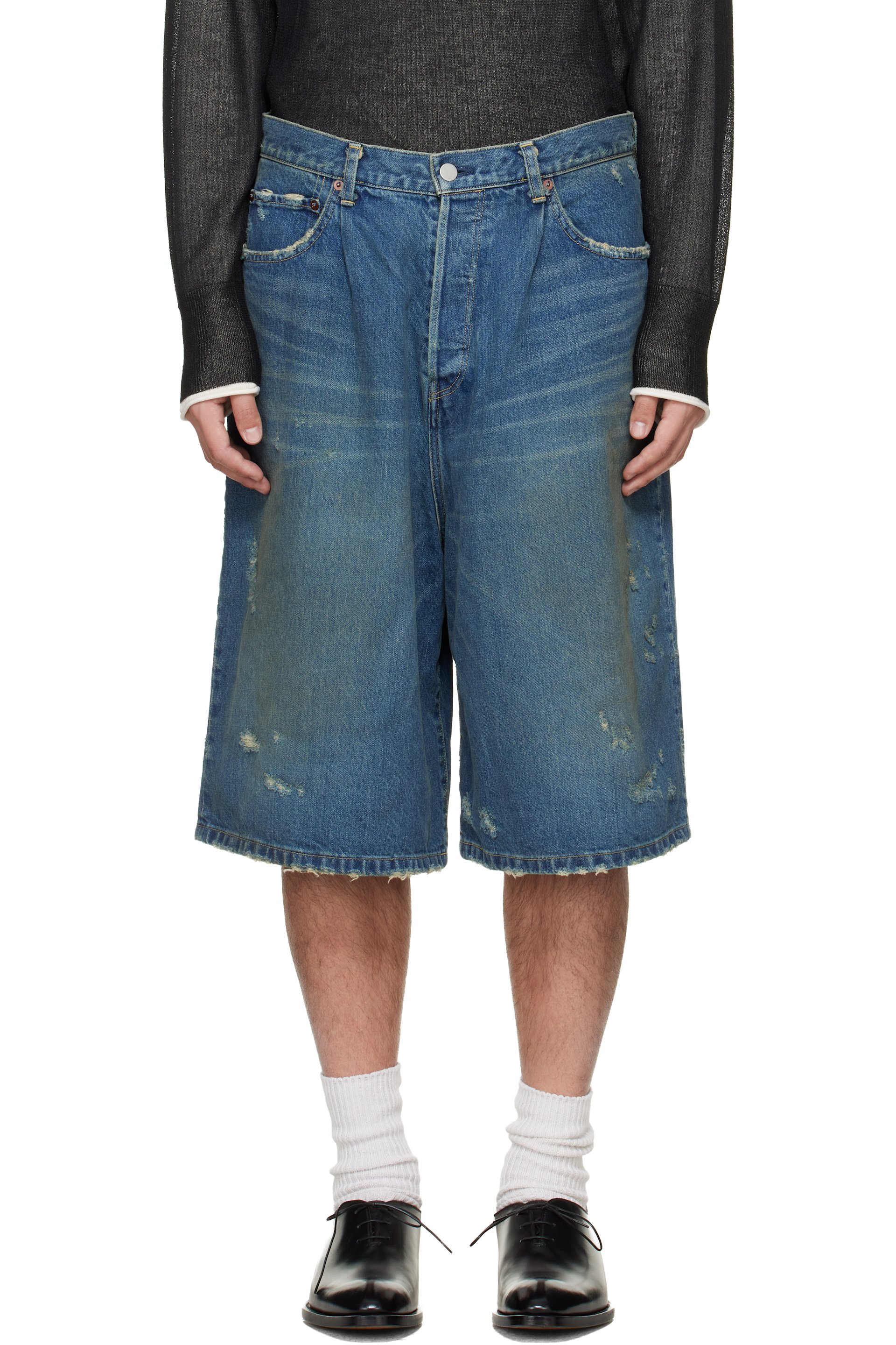 ssstein - Blue Baggy Denim Shorts