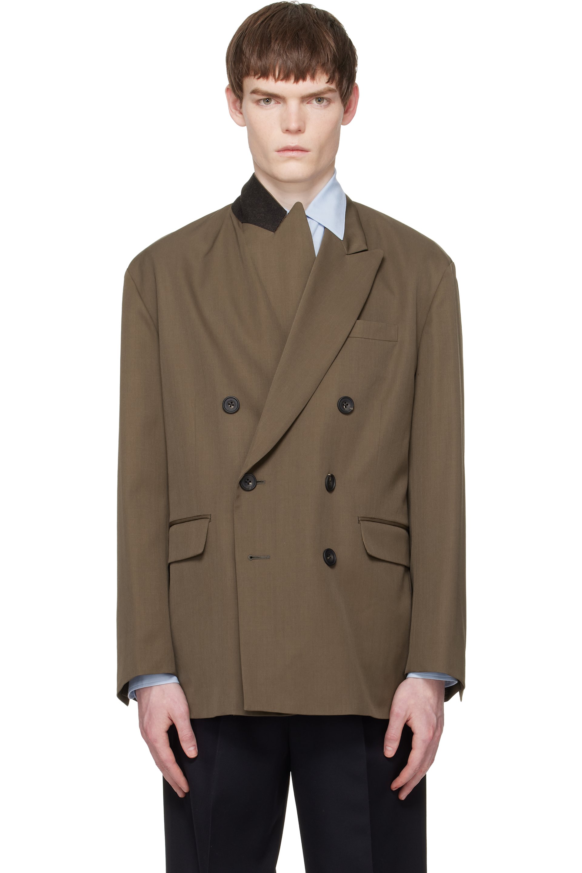 ssstein - Taupe Oversized Double Breasted Blazer