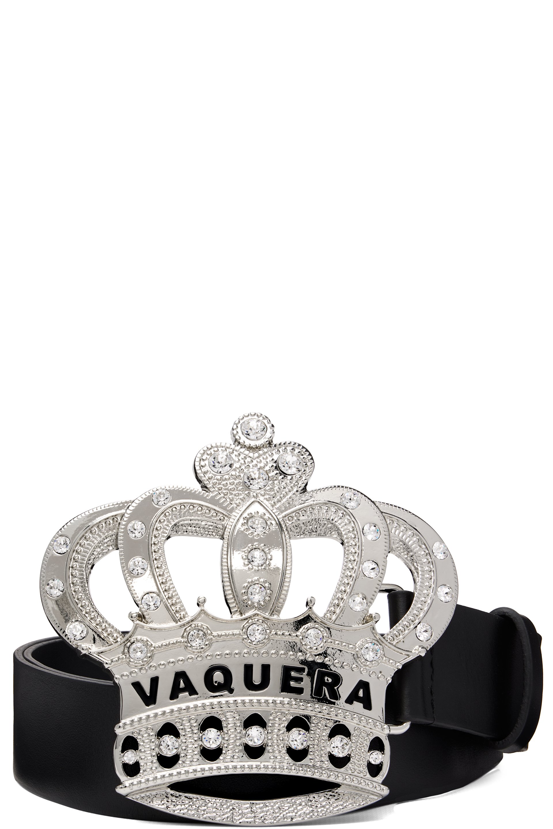 VAQUERA - Ceinture noire à boucle à cristaux Swarovski