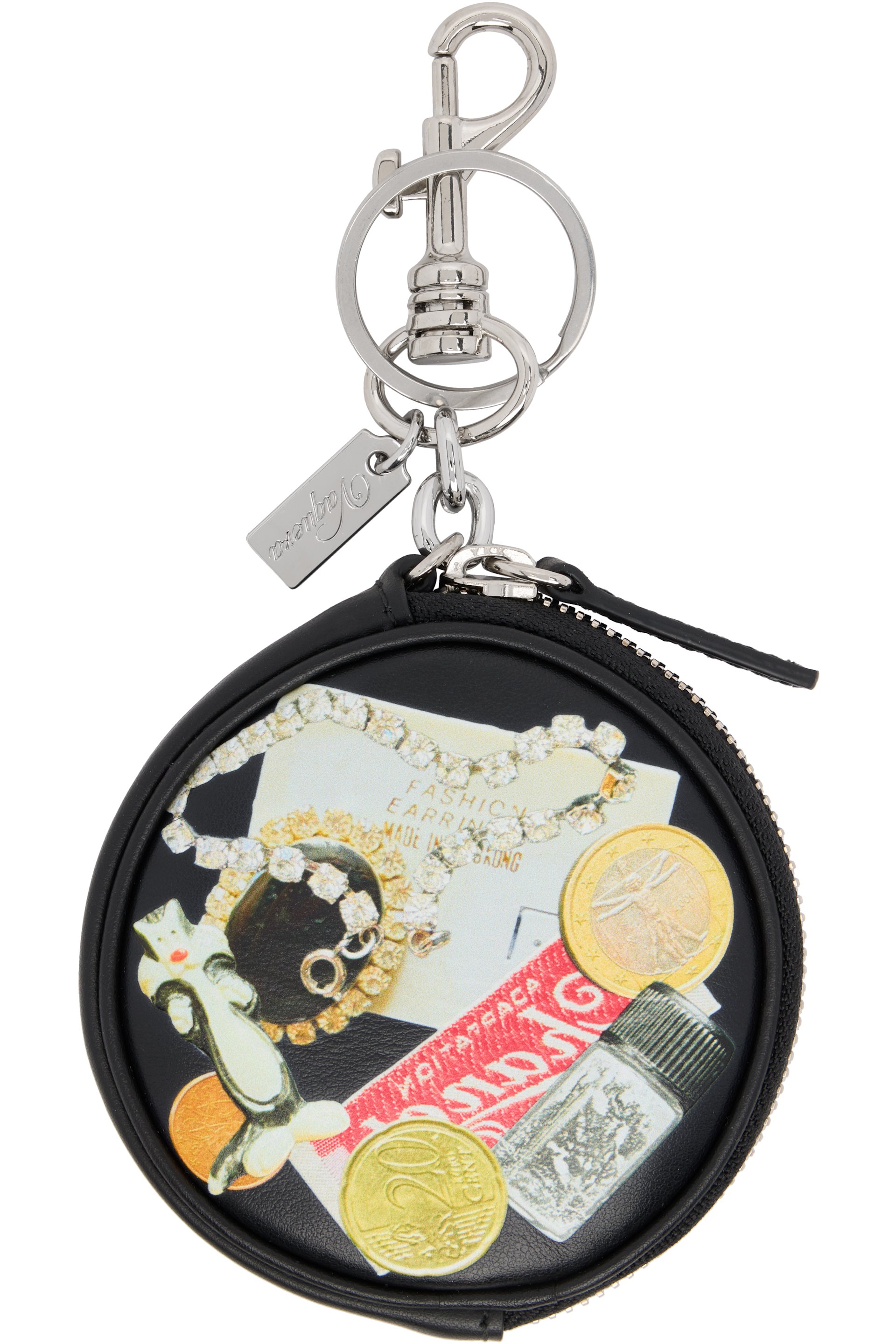 VAQUERA - Pochette à monnaie noire à image trompe l'œil