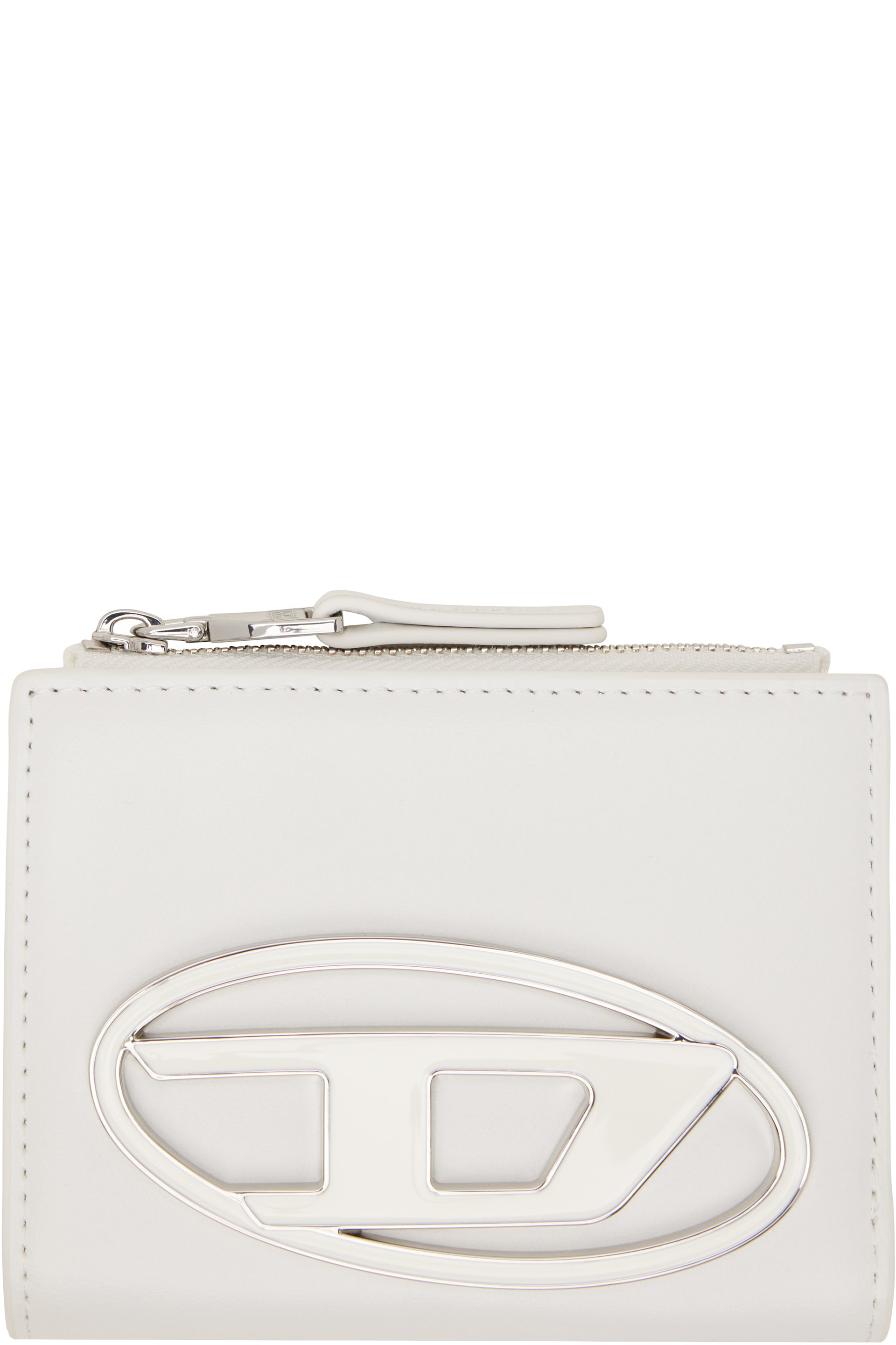 Diesel - White Logo Plaque Small Leather Wallet