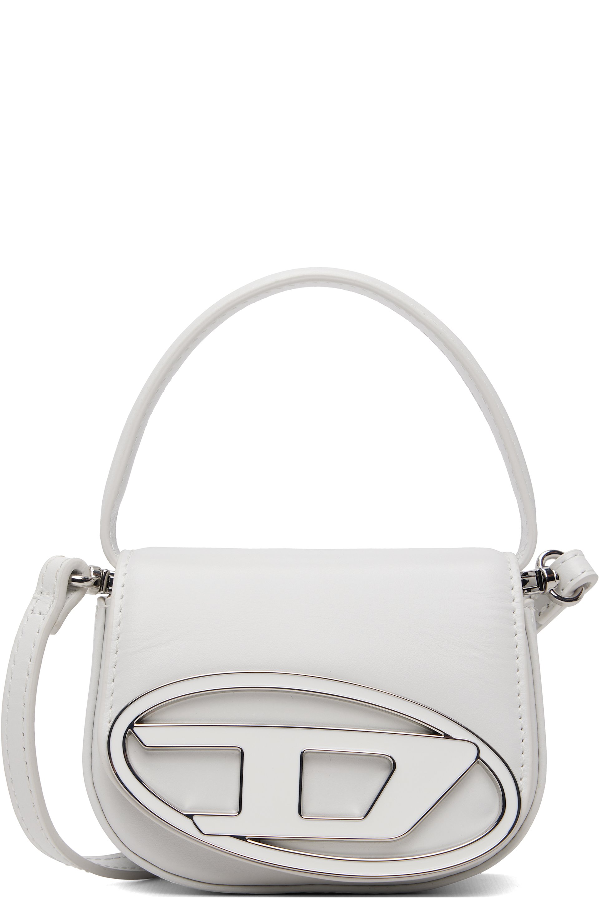 Diesel - White 1DR XS-Iconic D Logo Plaque Mini Bag