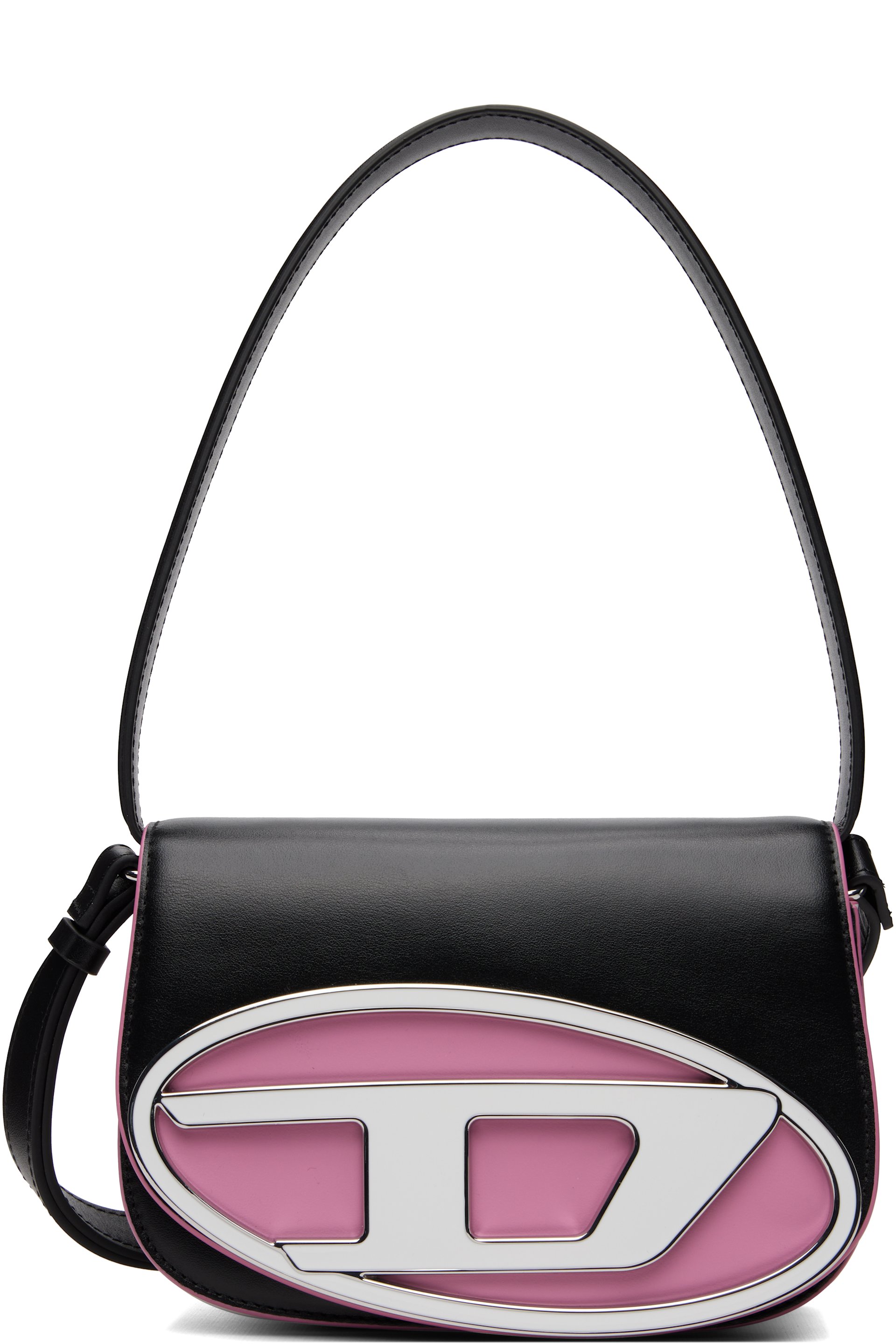 Diesel - Black & Pink 1DR Nappa Leather Iconic Shoulder Bag