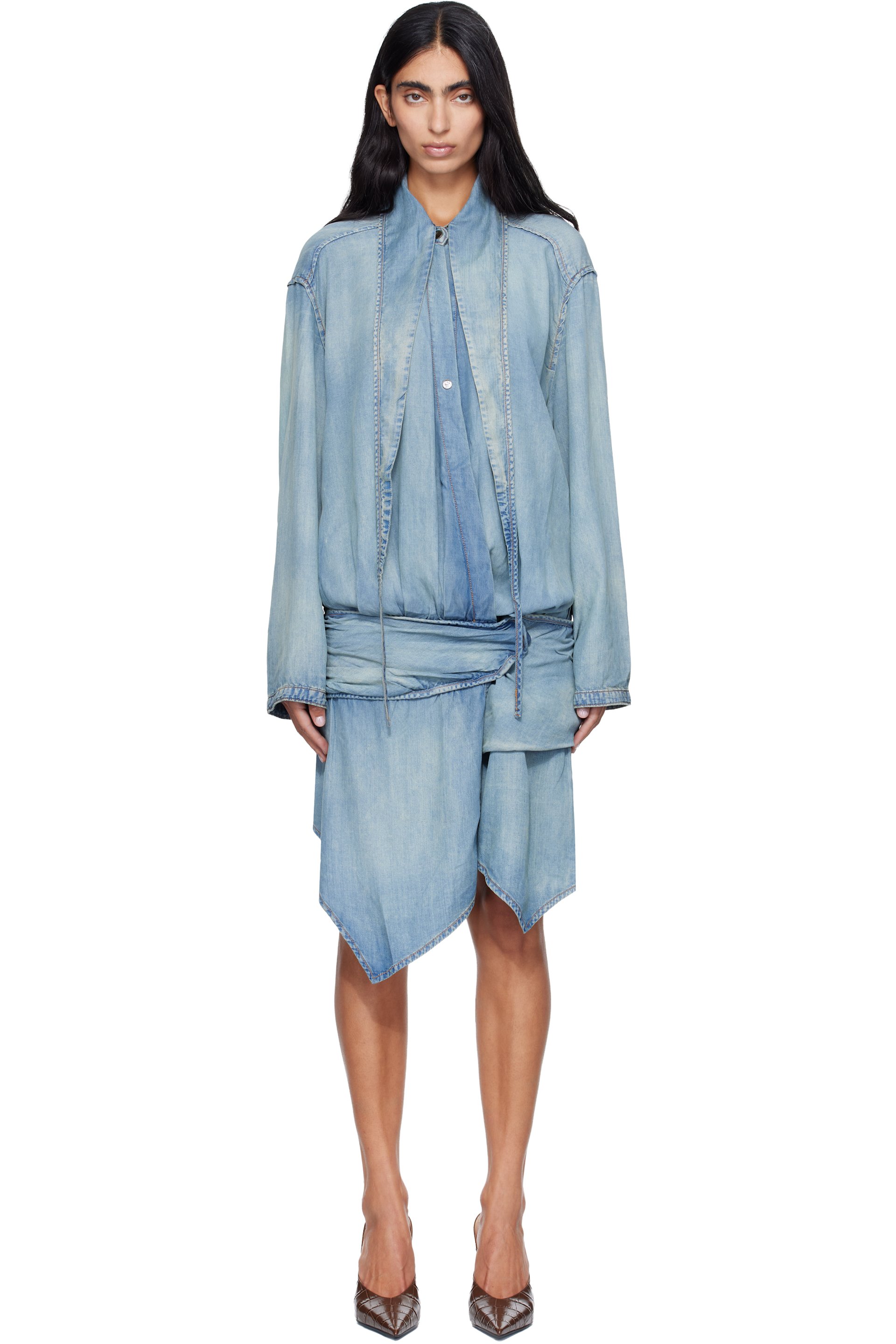 Diesel - Blue De-Tilora-S Denim Midi Dress