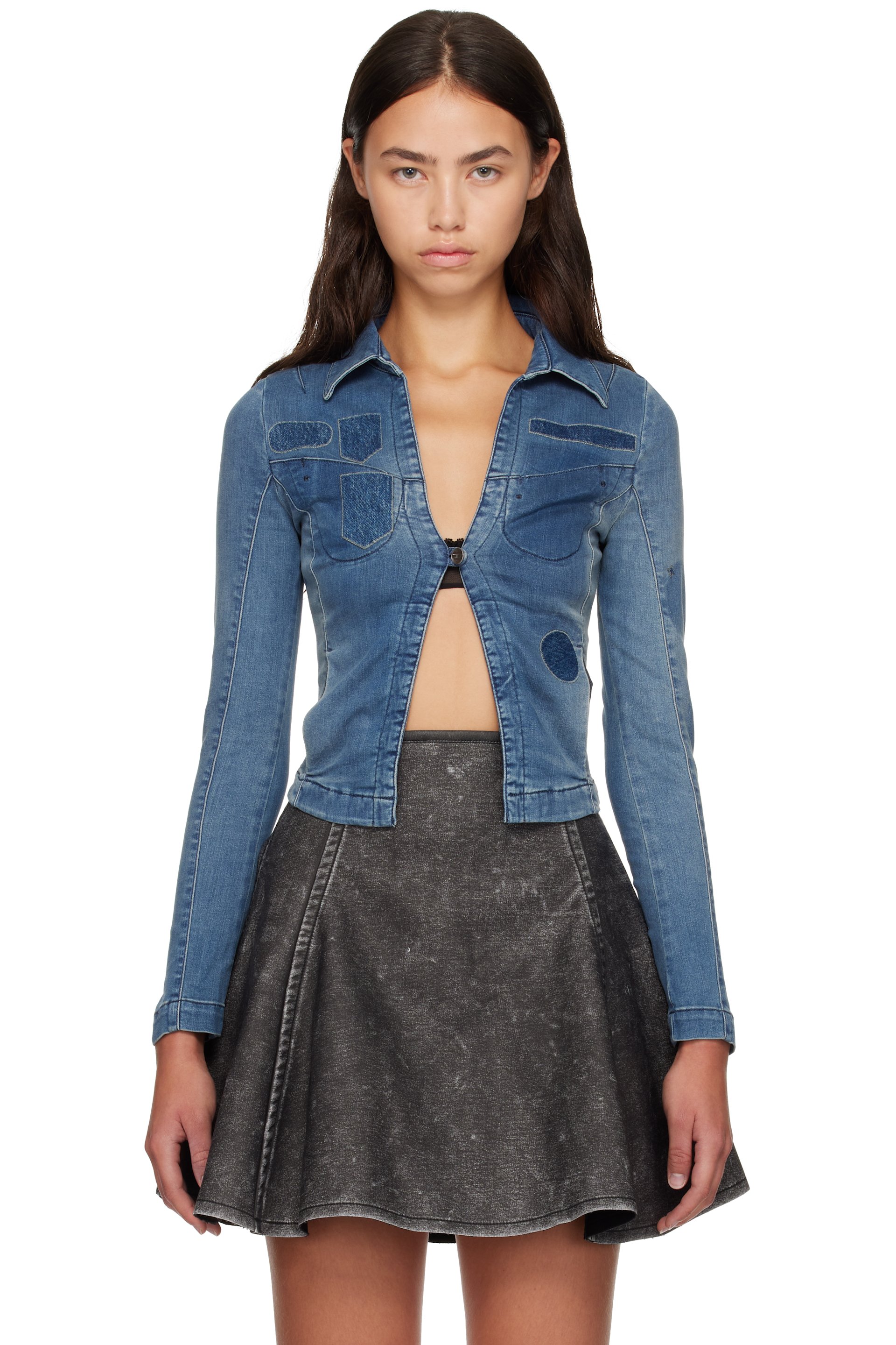 Diesel - Blue One-Button Denim Shirt