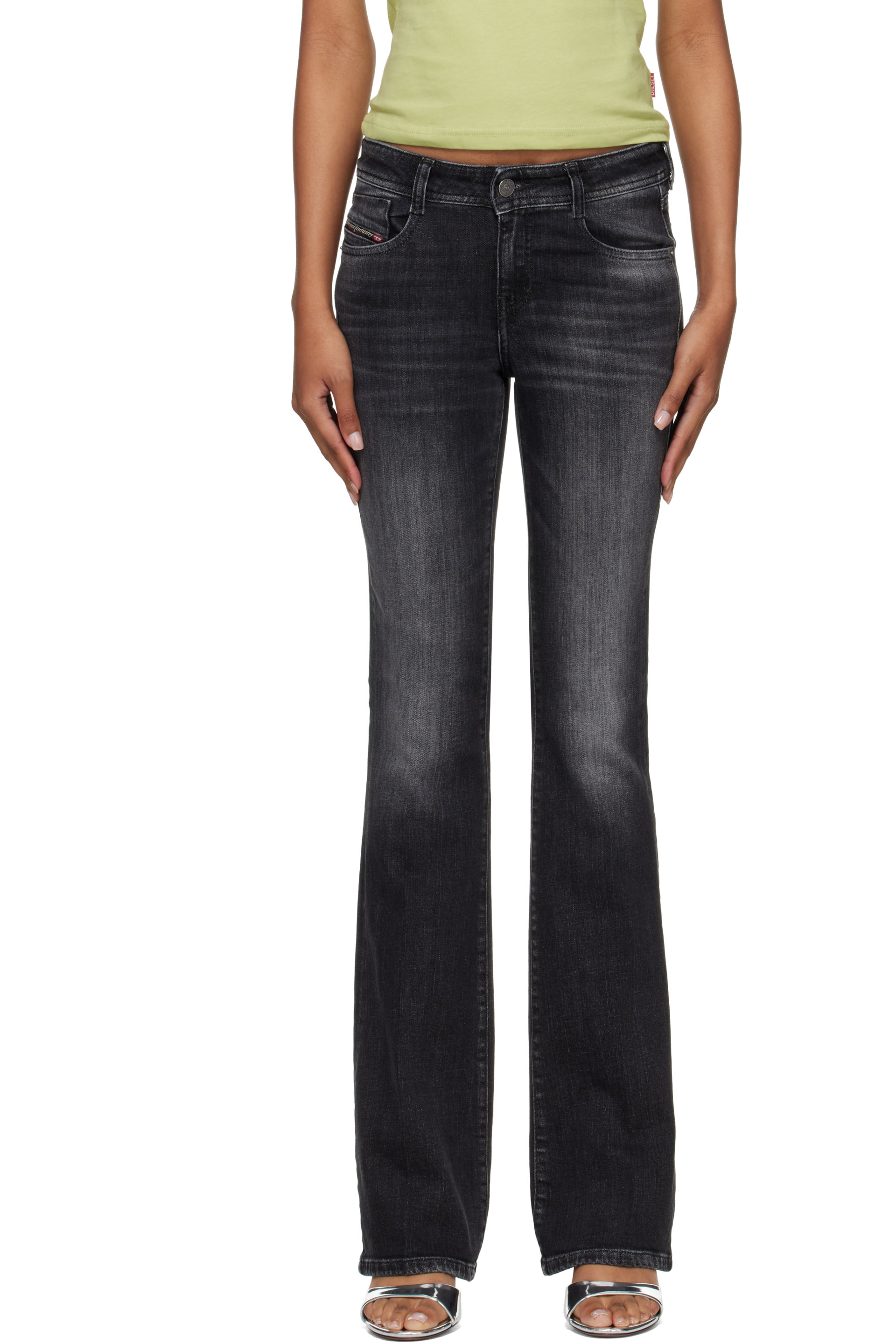 Diesel - Jean semi-évasé 1969 D-Ebbey noir à taille basse