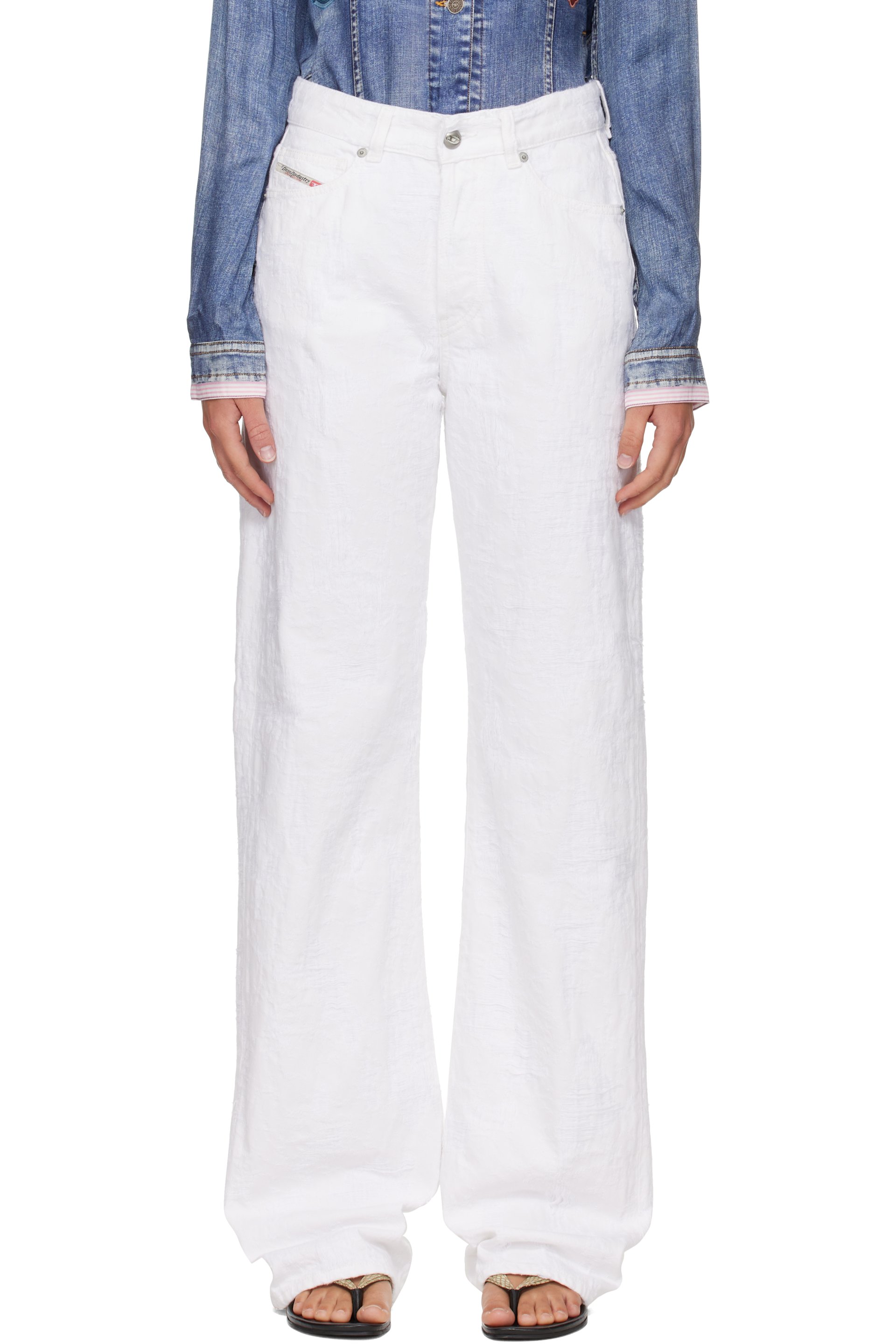 Diesel - White Regular High Waist 1971 D-Sent Jeans