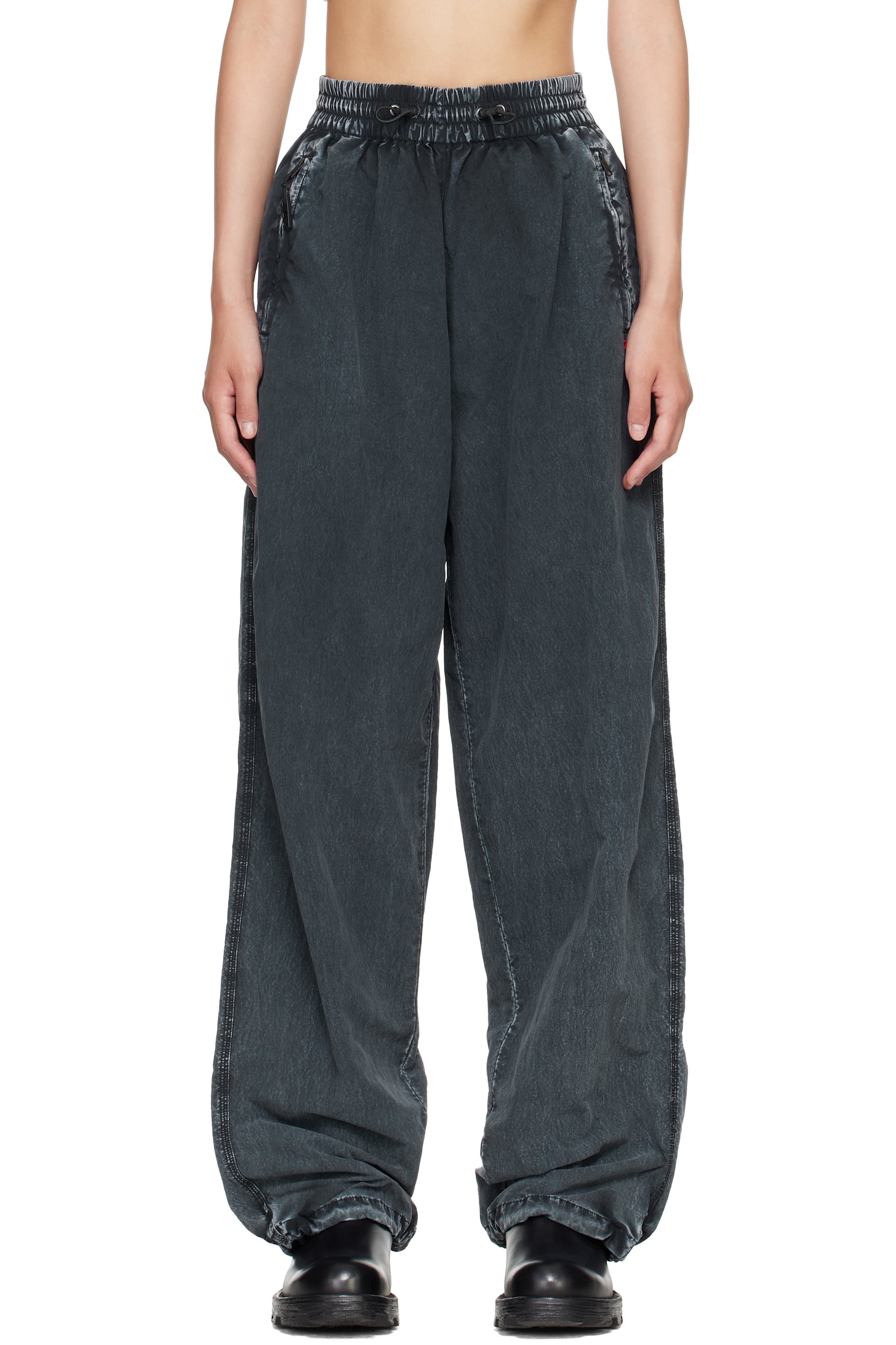 Diesel - Navy Acid-Wash Track Pants