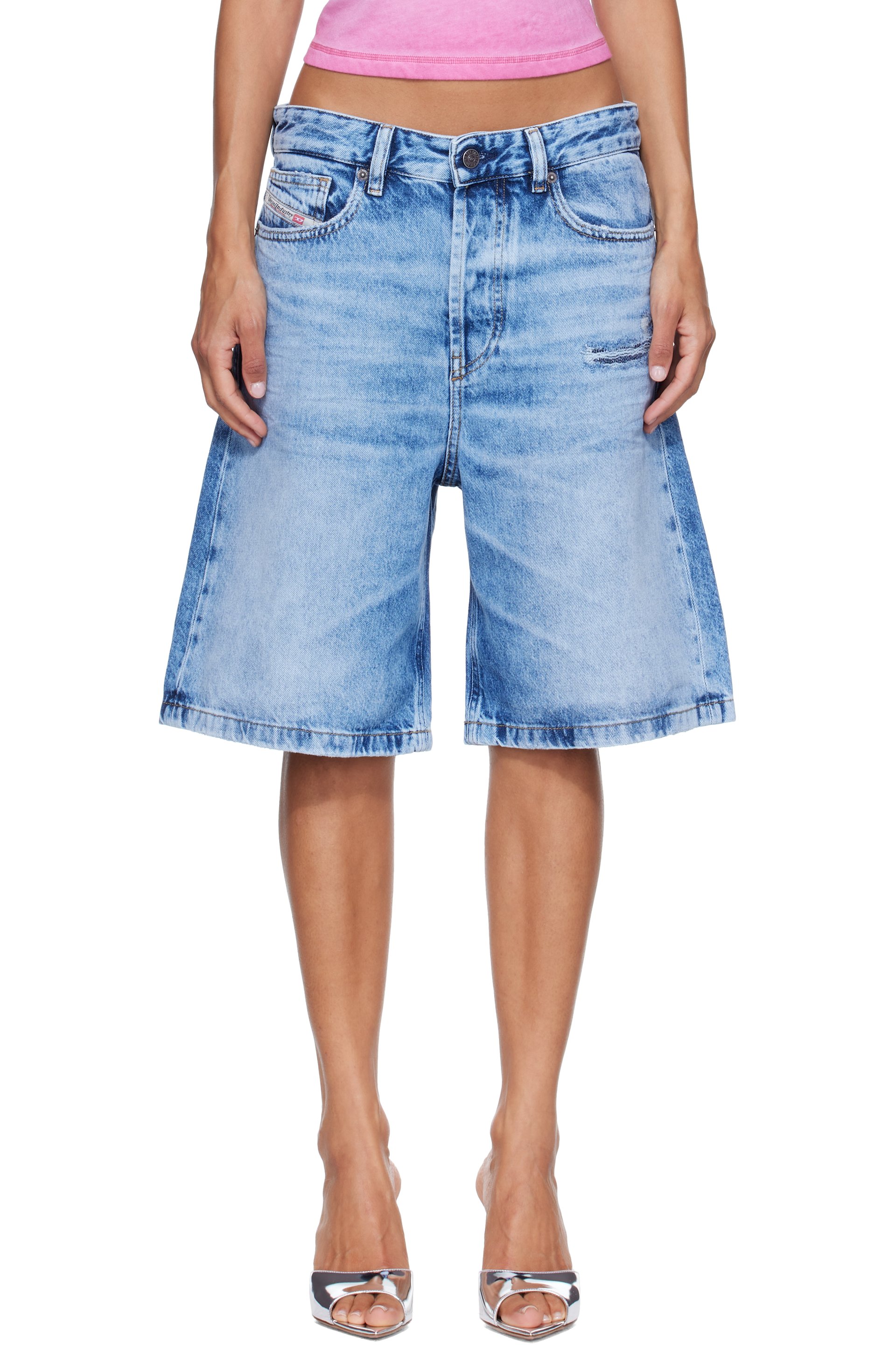 Diesel - Blue Relaxed Fluid Denim Shorts
