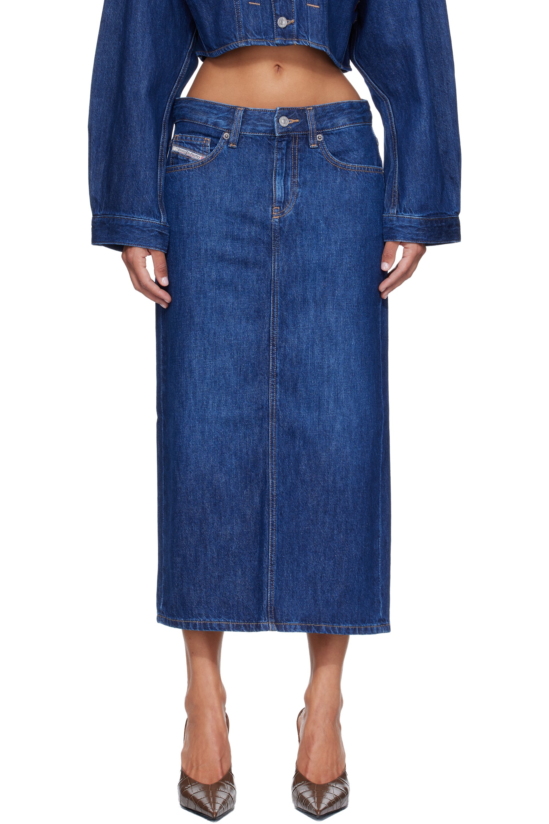 Diesel - Blue Denim Midi Skirt
