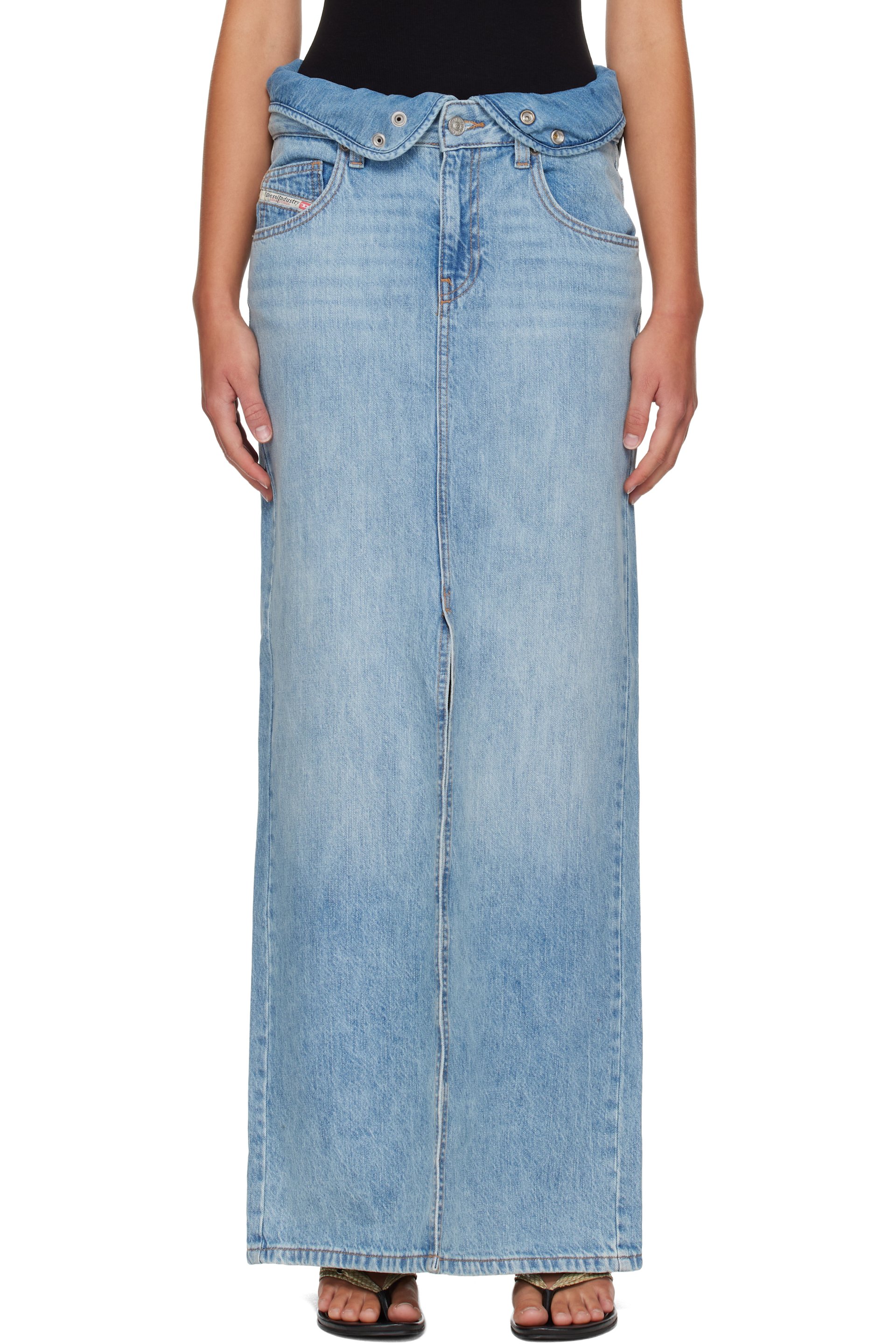 Diesel - Blue Jean-Illusion Denim Maxi Skirt