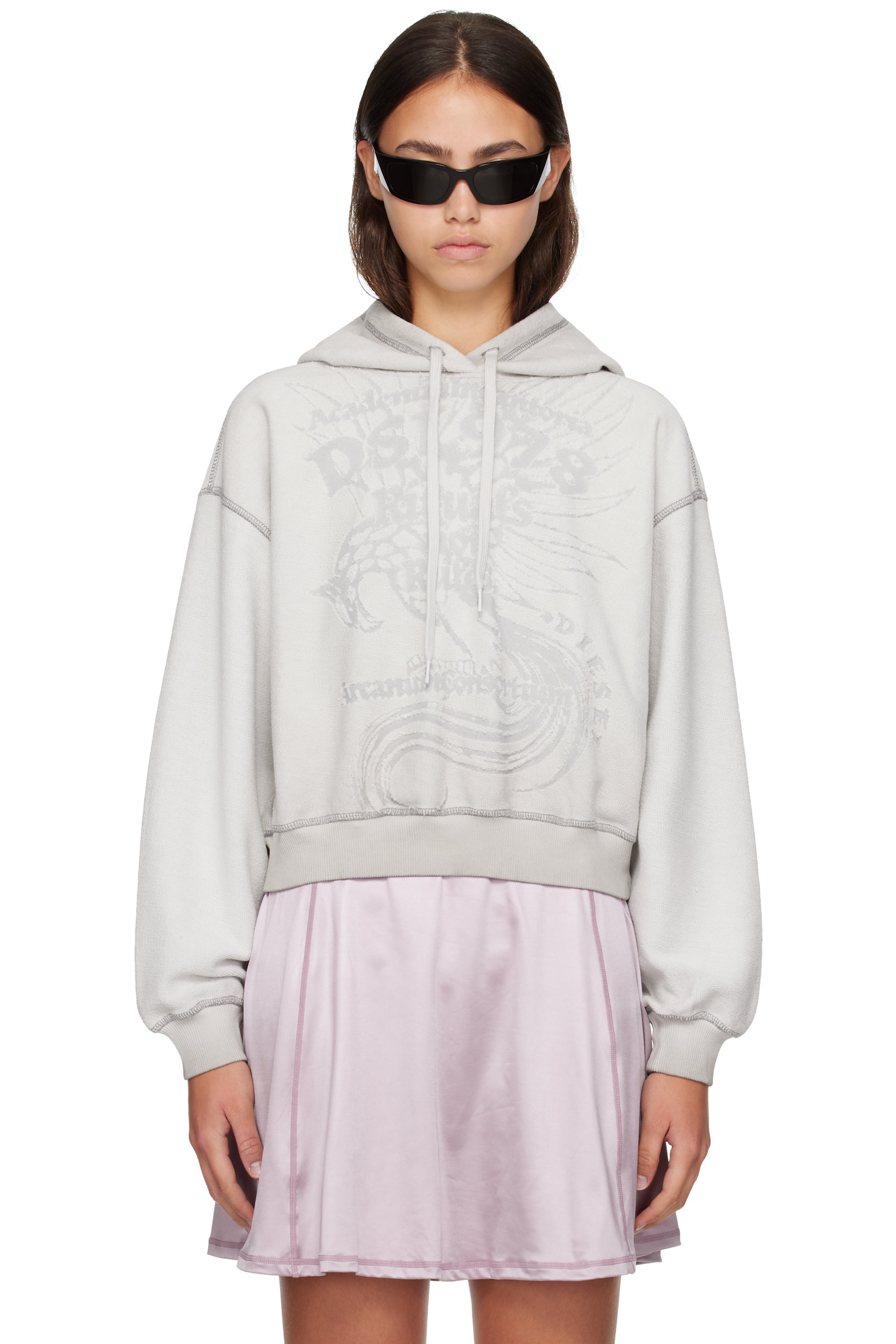 Diesel - Gray Dévoré Print Hoodie