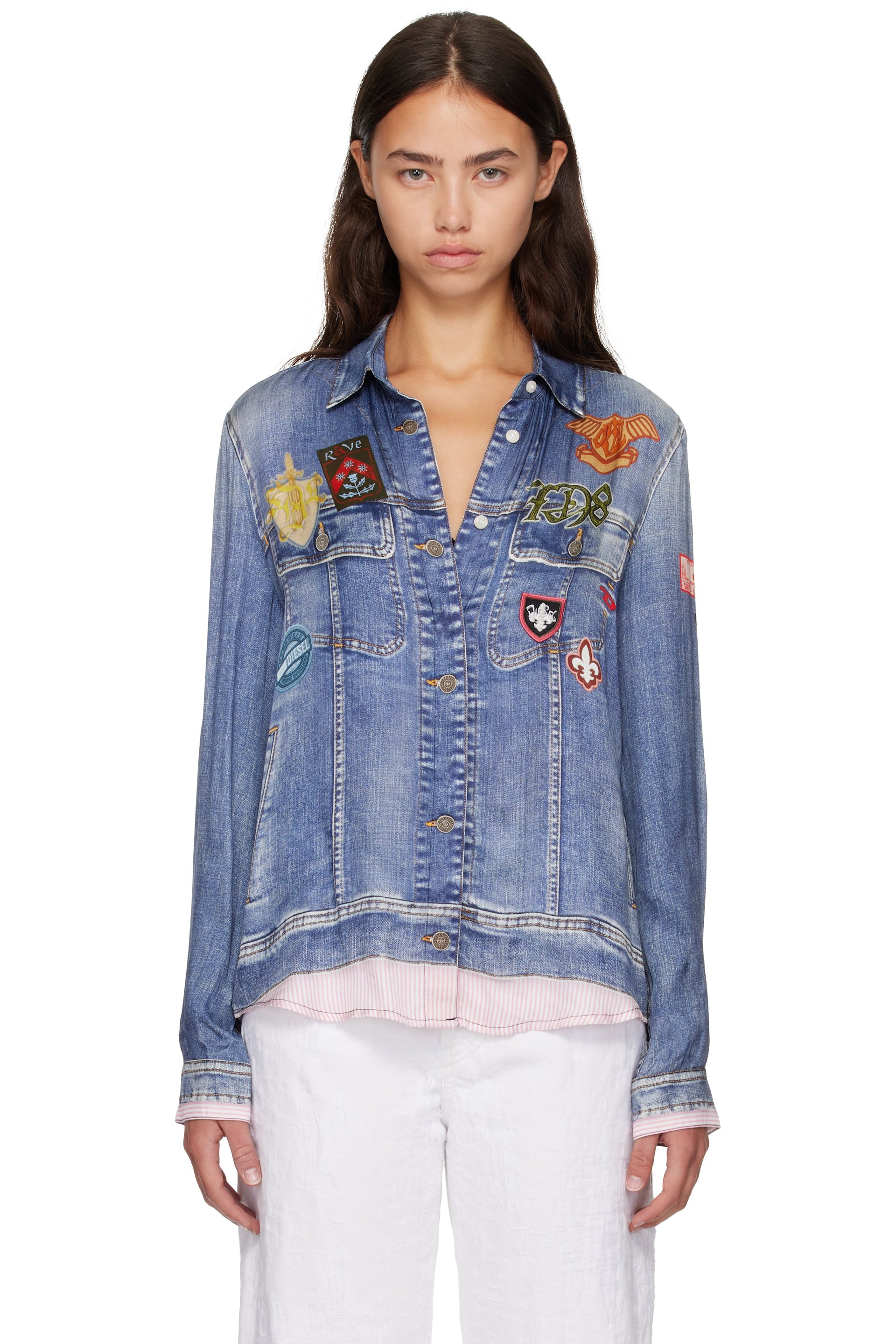 Diesel - Blue Trompe L'oeil Shirt